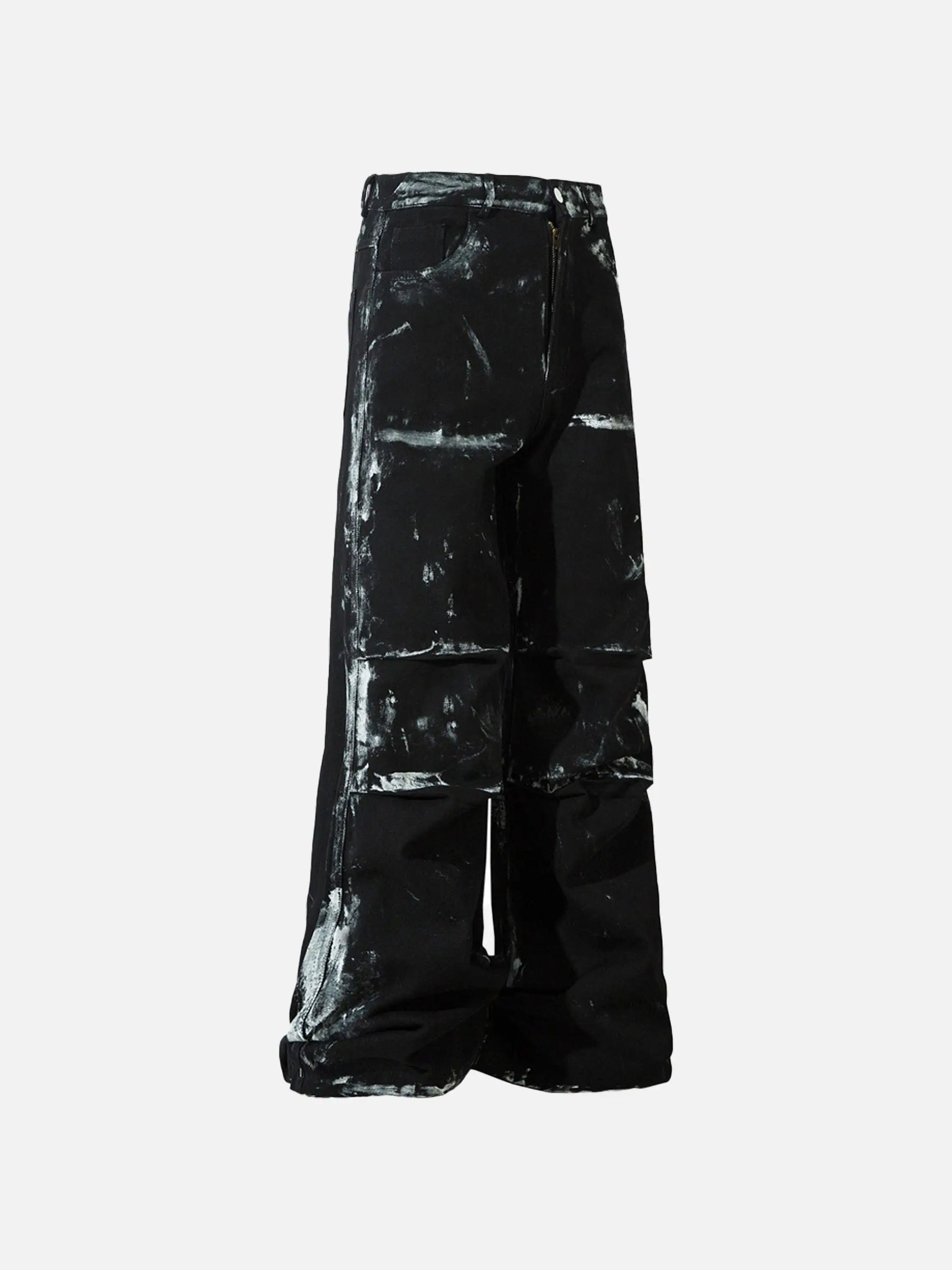 Disguisen Vintage Painted Wide-leg Pleated Jeans