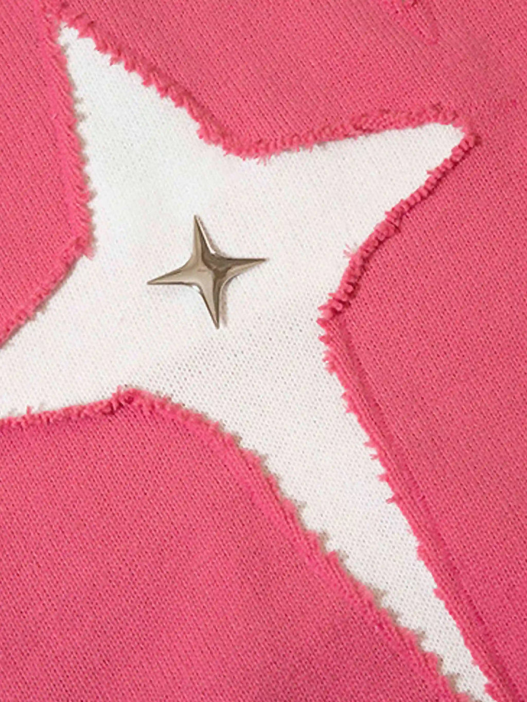Disguisen Ripped Cross Star Zip-up Desgin Sweater