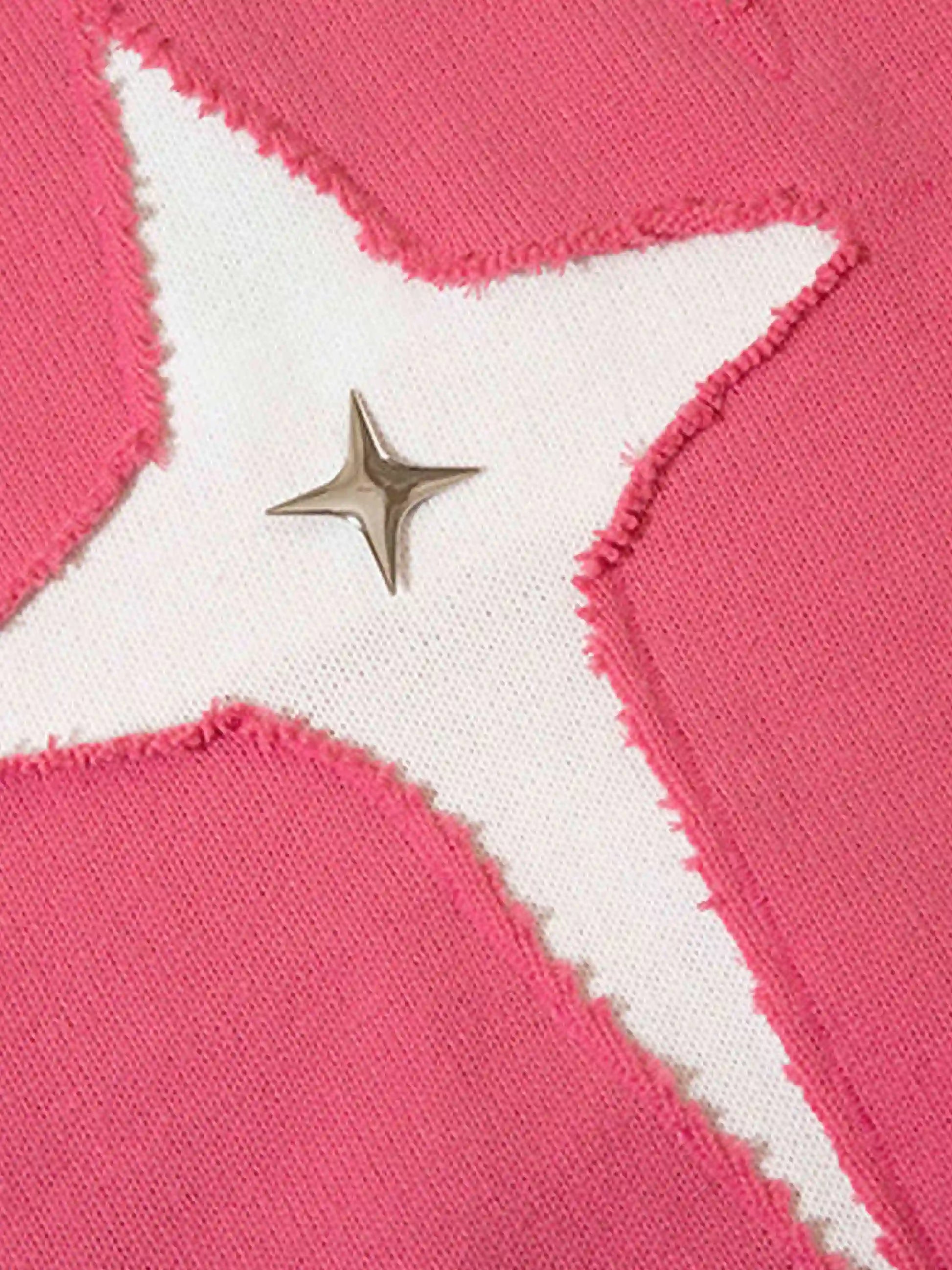 Disguisen Ripped Cross Star Zip-up Desgin Sweater