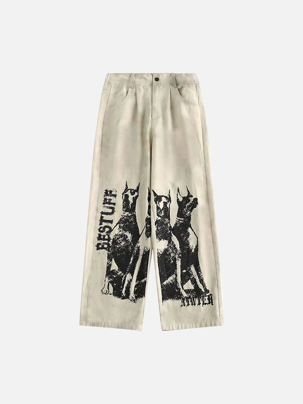 Disguisen Washed Distressed Doberman Graffiti Sweatpants