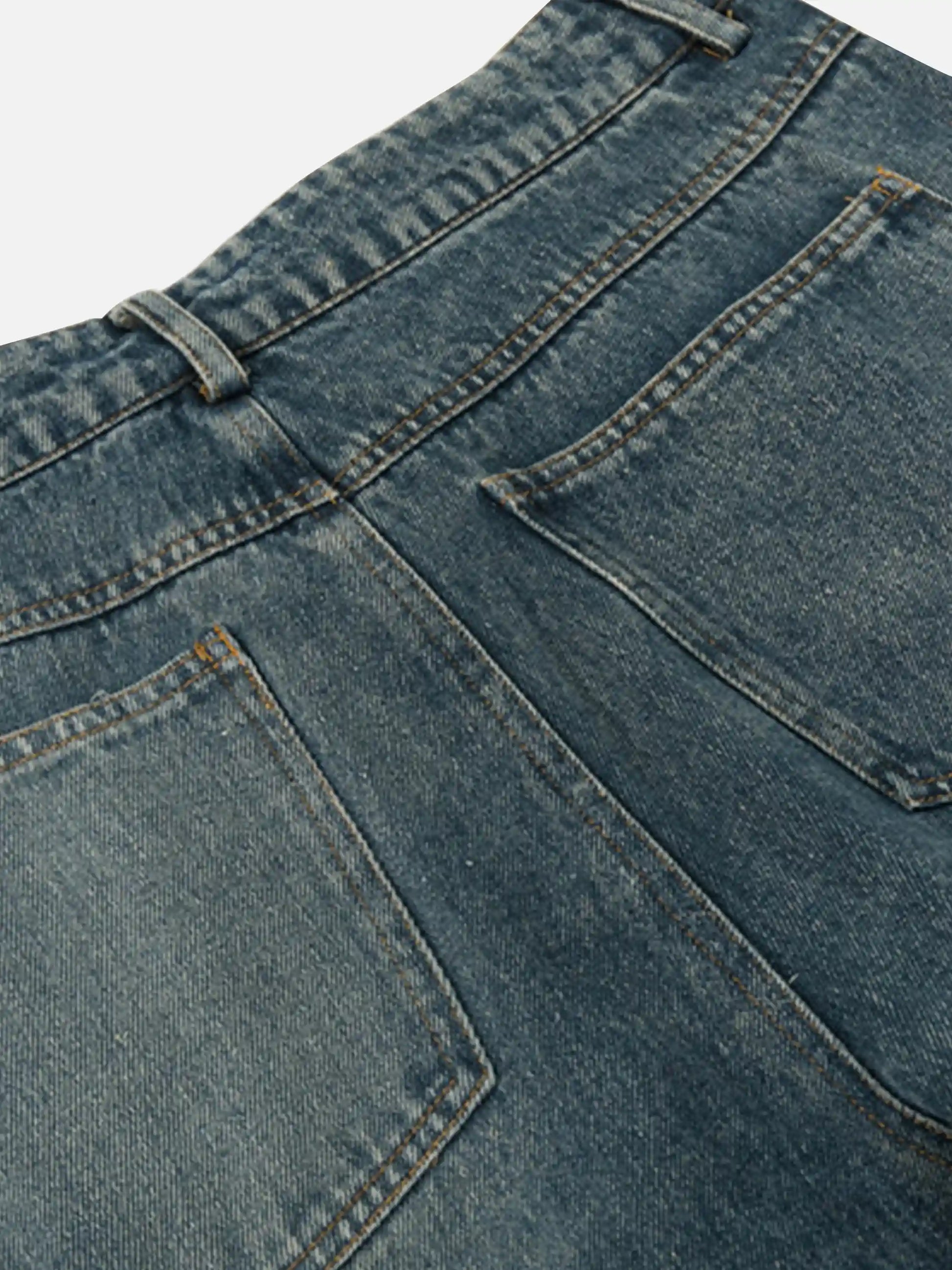 Polaris Print Washed Straight Jeans