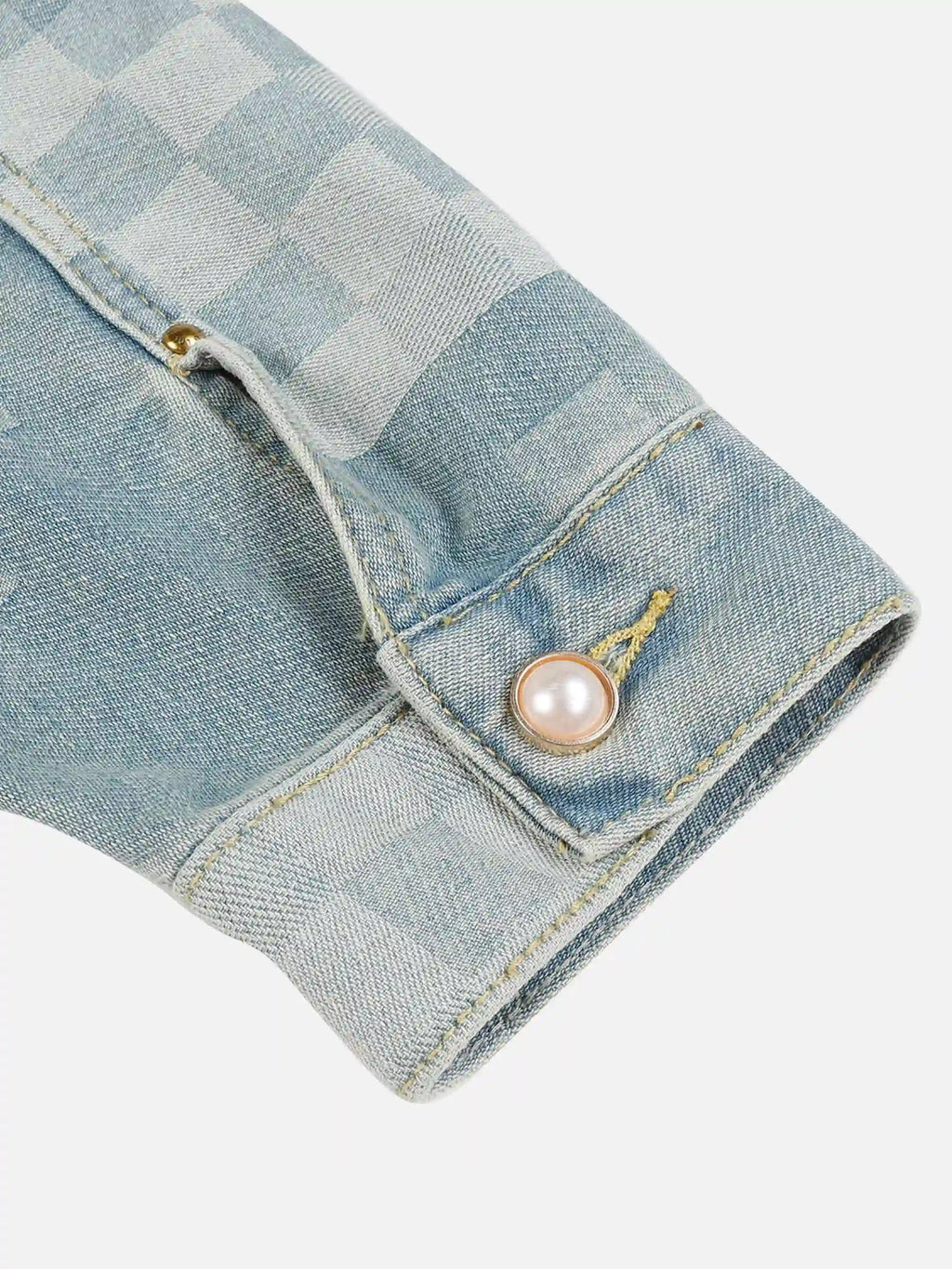 Disguisen Plaid Pearl Button Denim Jacket