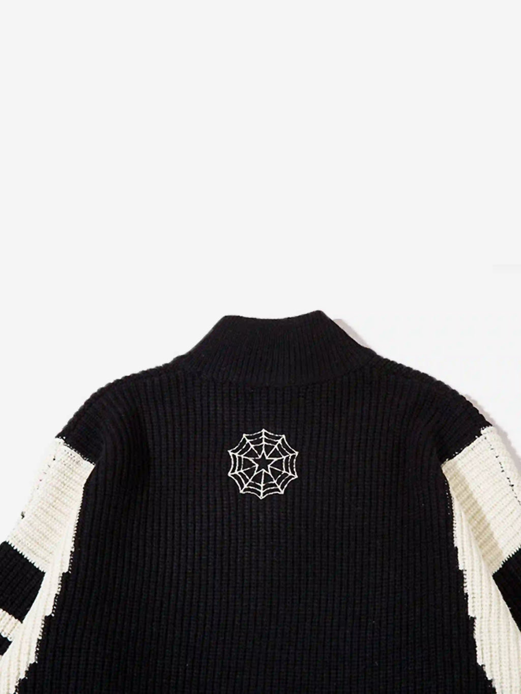 Disguisen Spider Web Stand Collar Zip-up Cardigan