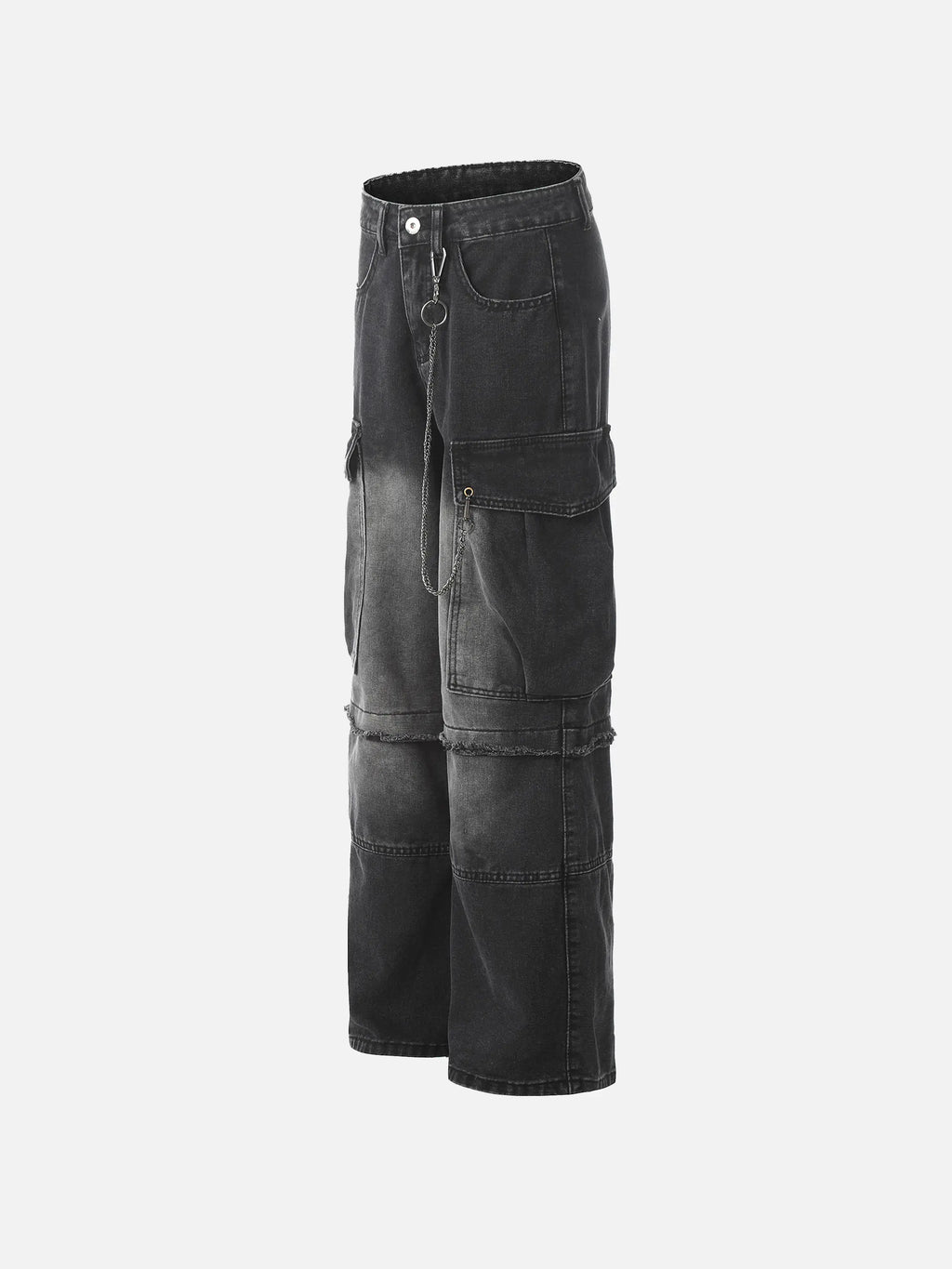 Chain Design Big Pockets Cargo Jeans