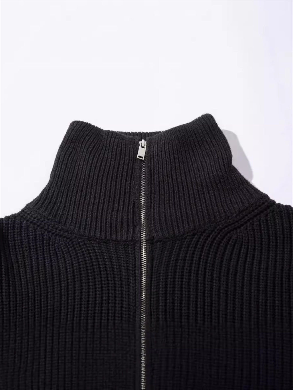 Vintage Worn Loose zipper Sweater