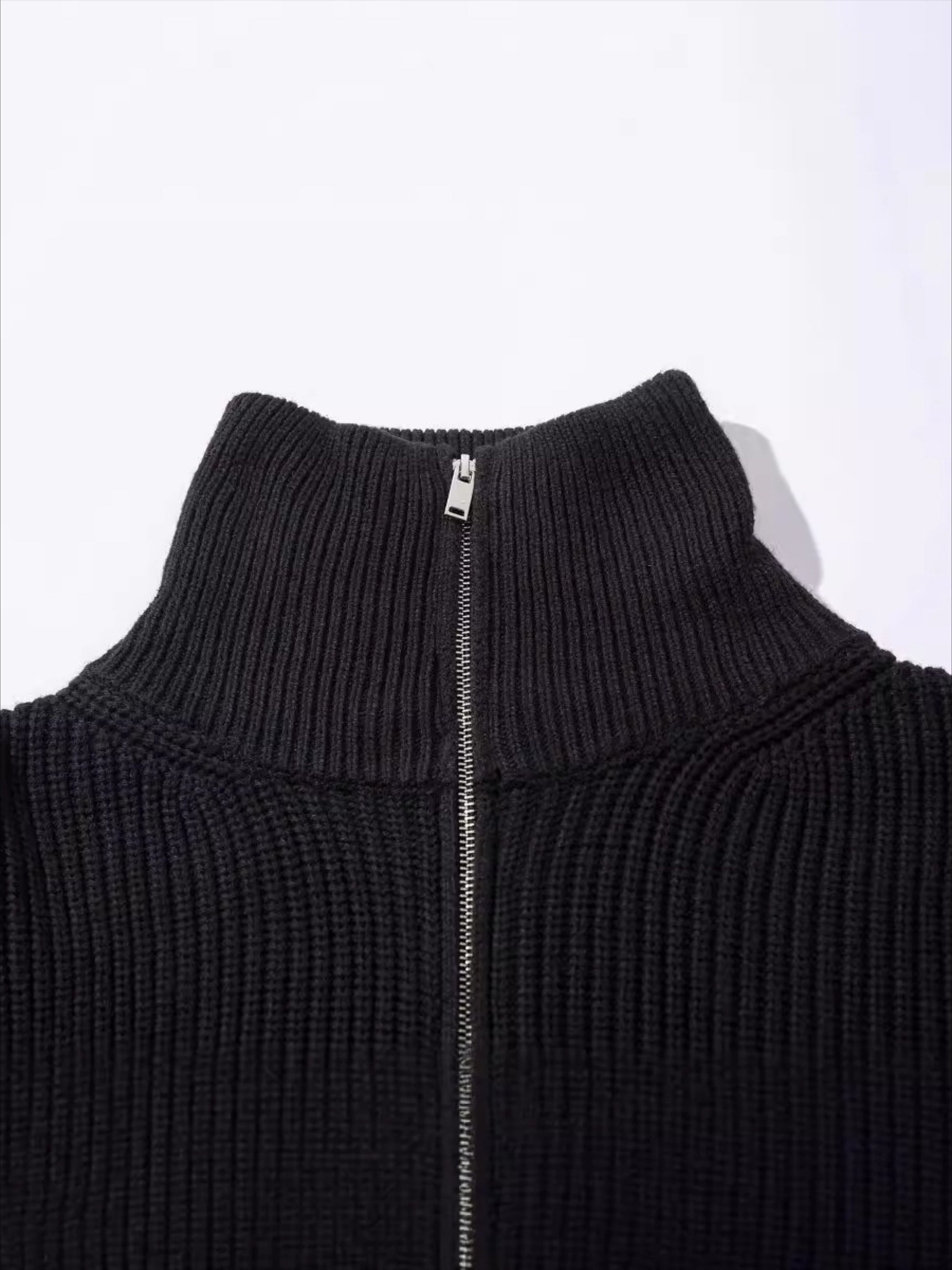 Vintage Worn Loose zipper Sweater