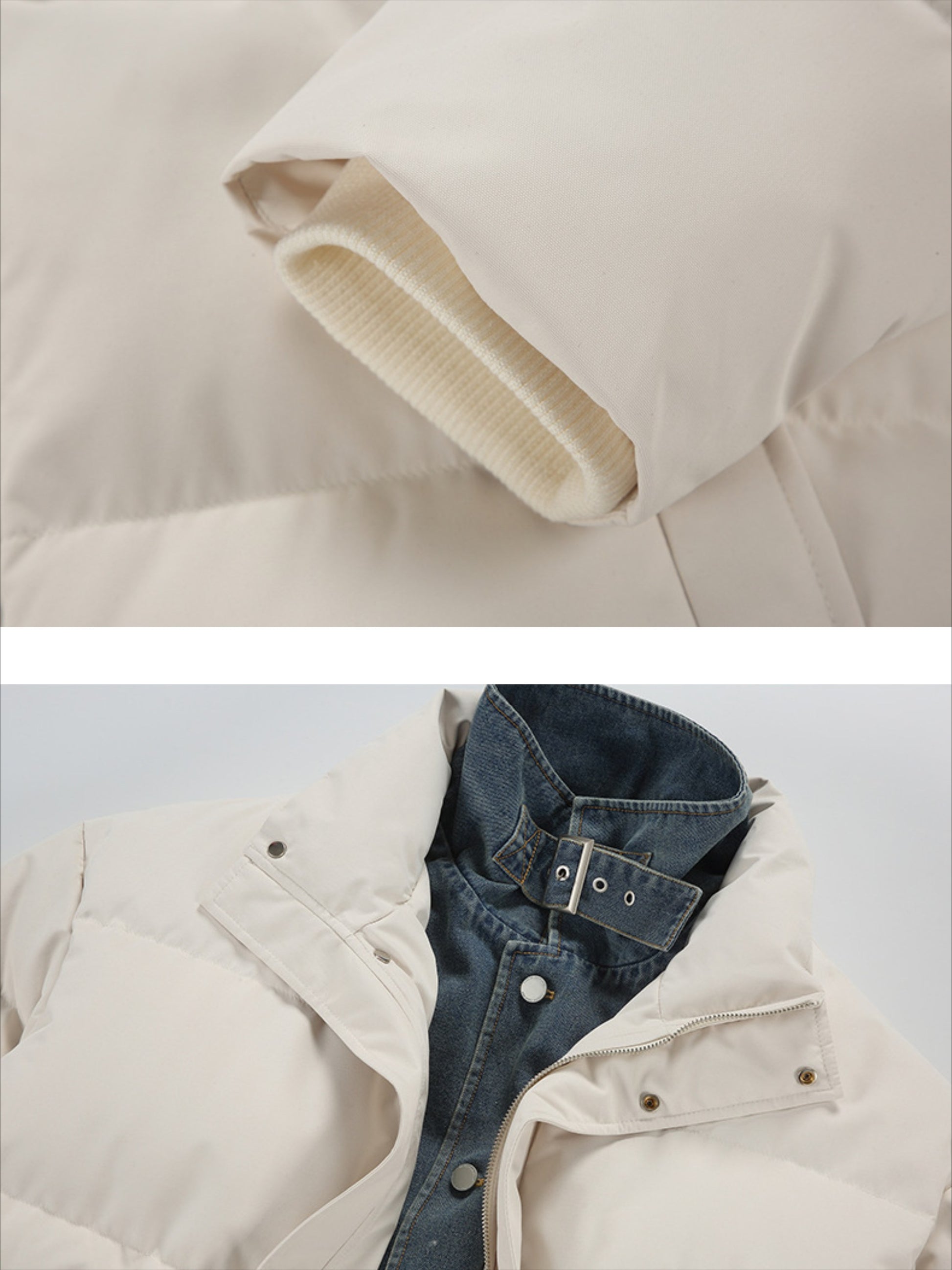 Vintage Fake Two-Piece Denim Patchwork Coat