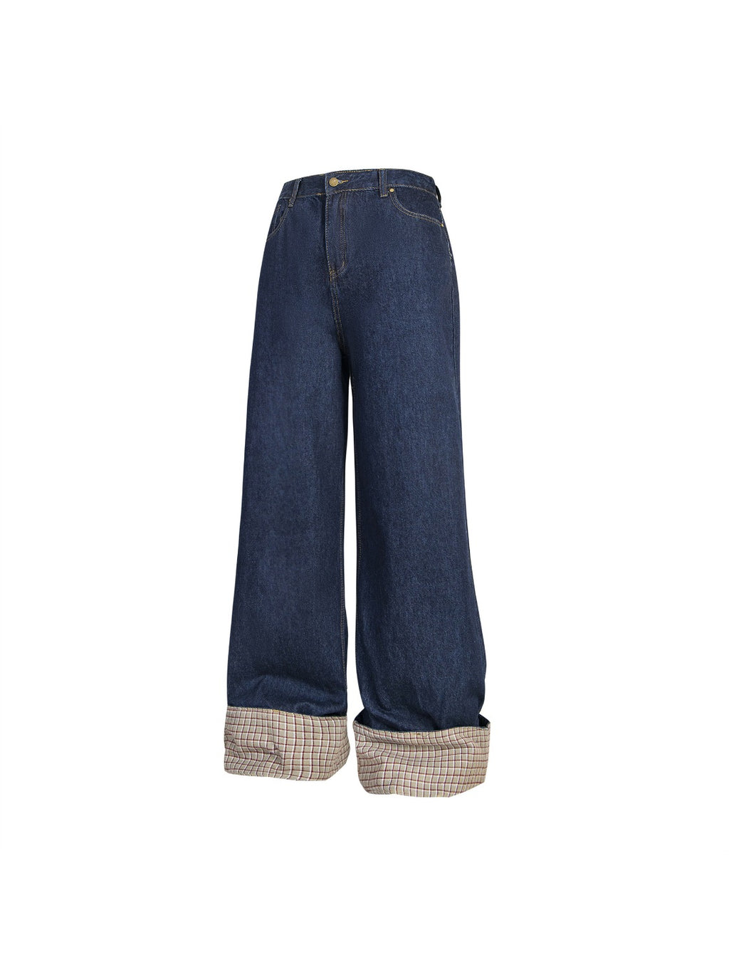Plaid Panel Jeans