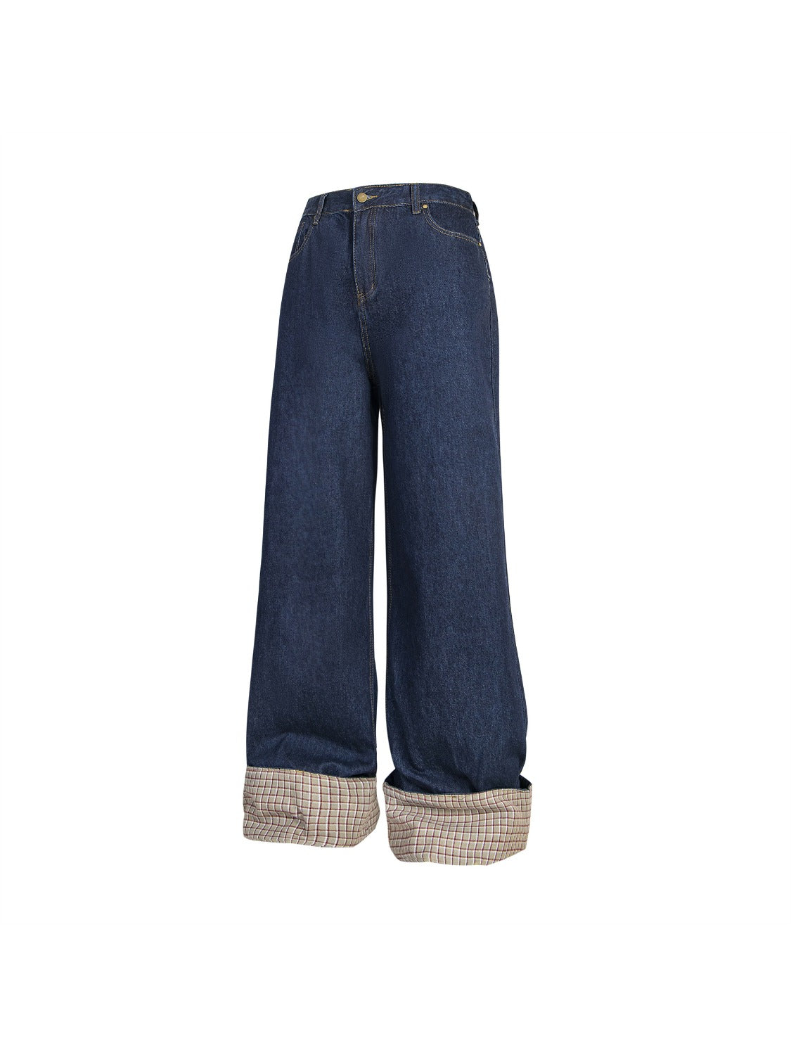 Plaid Panel Jeans