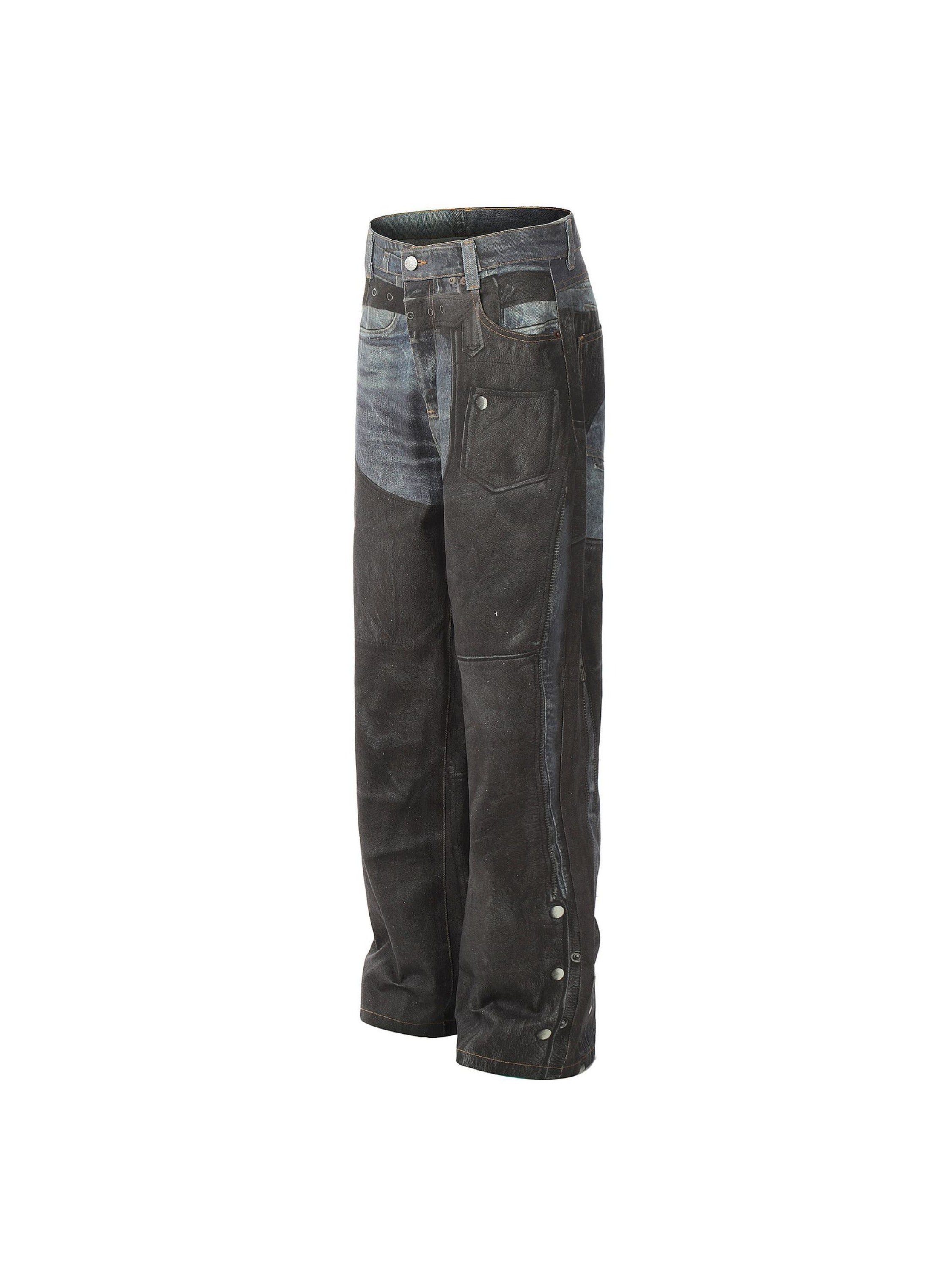 Digital 3D Printed Fake Two Pair Jeans