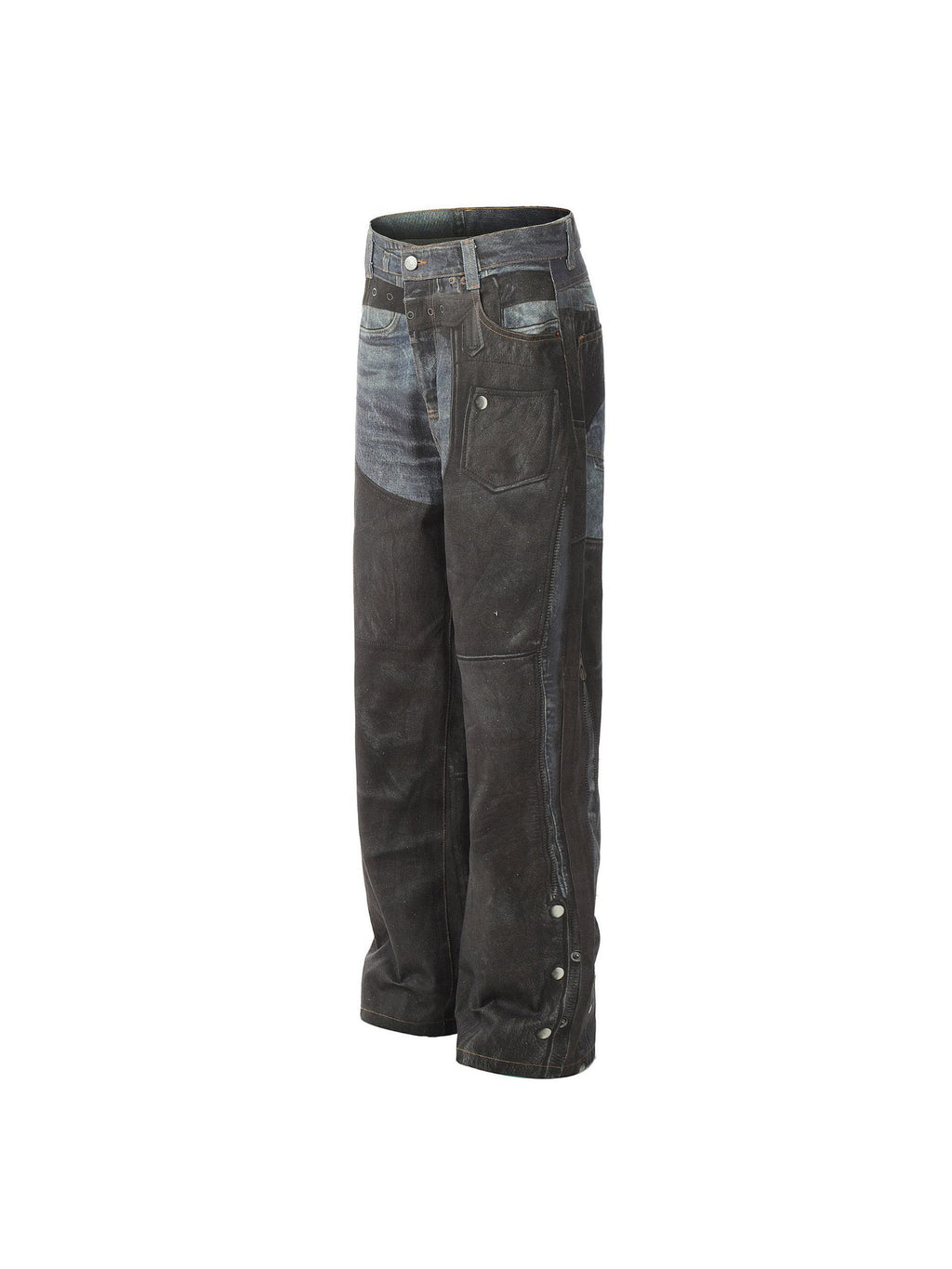 Digital 3D Printed Fake Two Pair Jeans