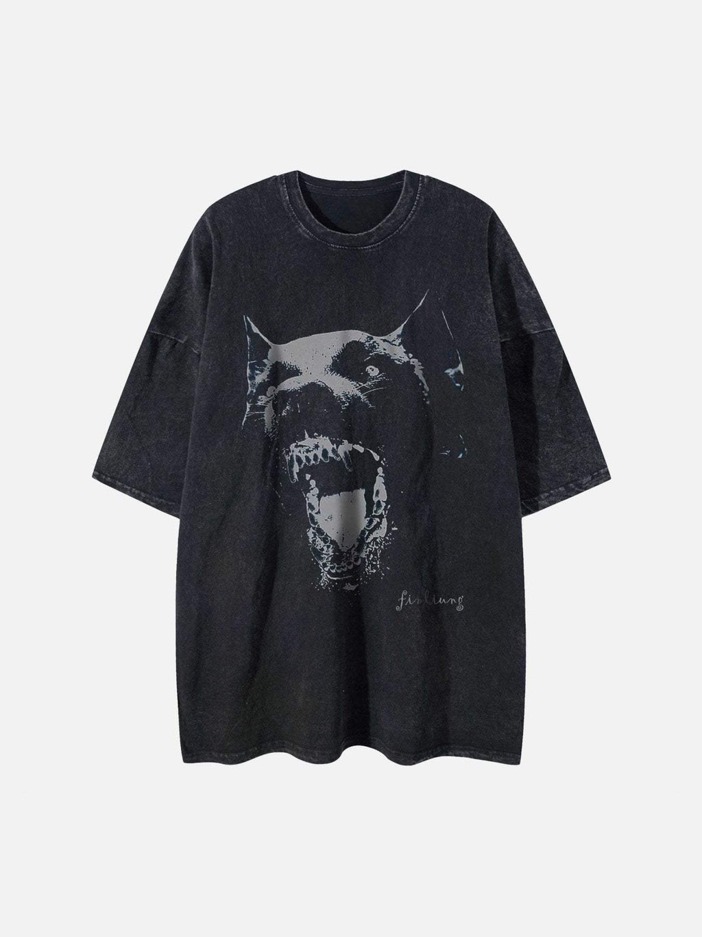Disguisen Doberman Print Washed T-shirt
