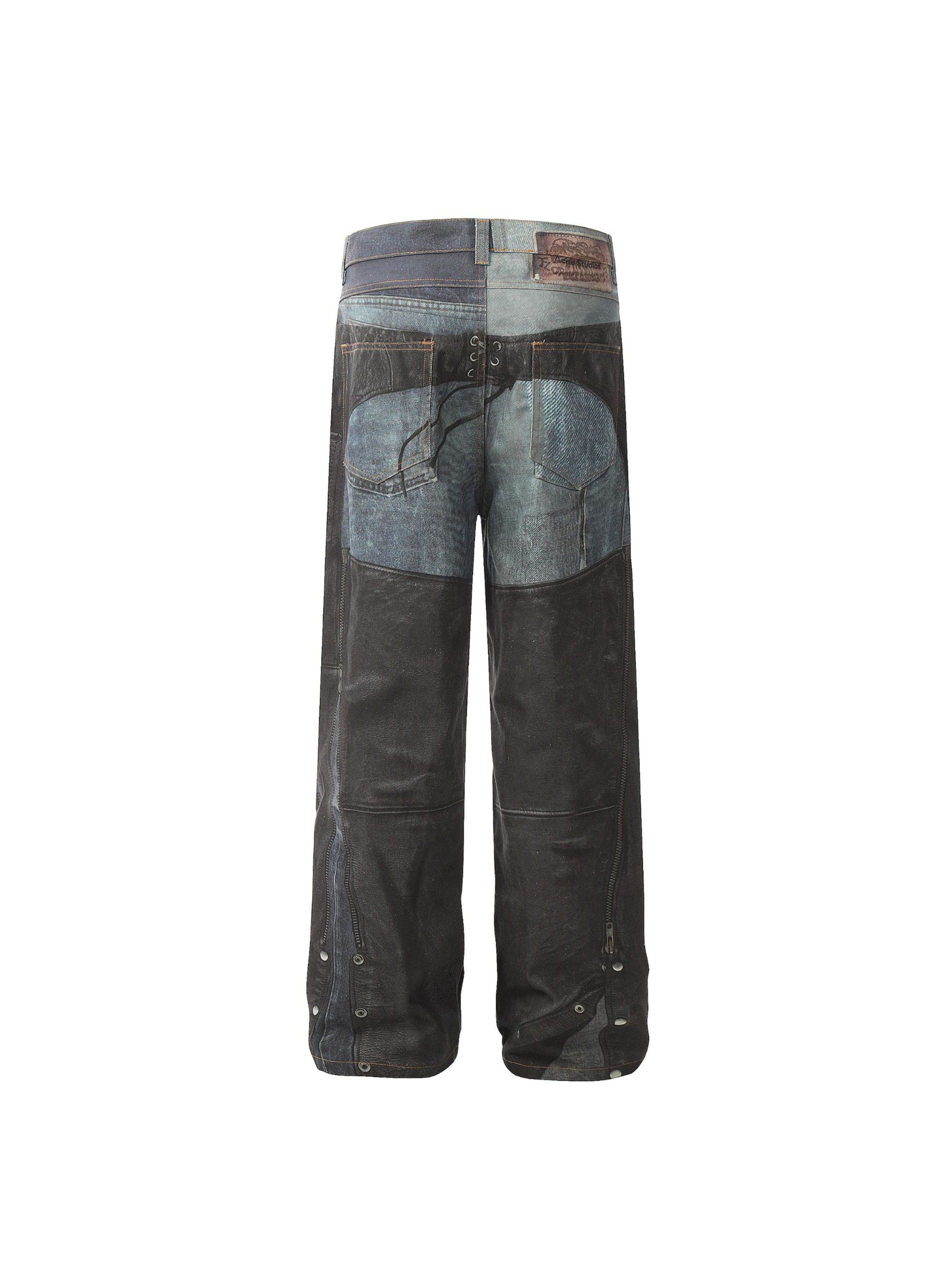 Digital 3D Printed Fake Two Pair Jeans