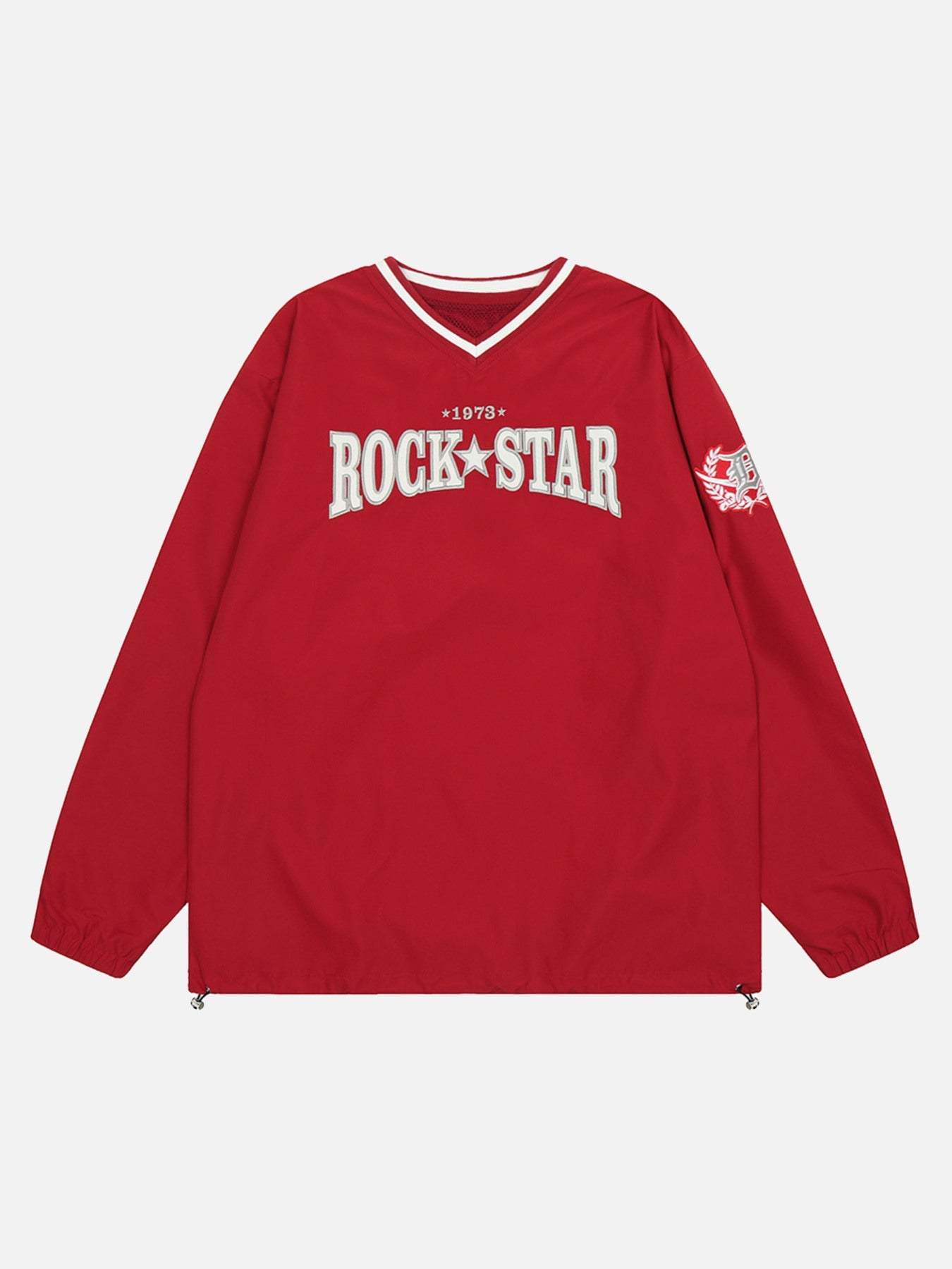 Disguisen American Embroidered Monogrammed V-neck Sweatshirt