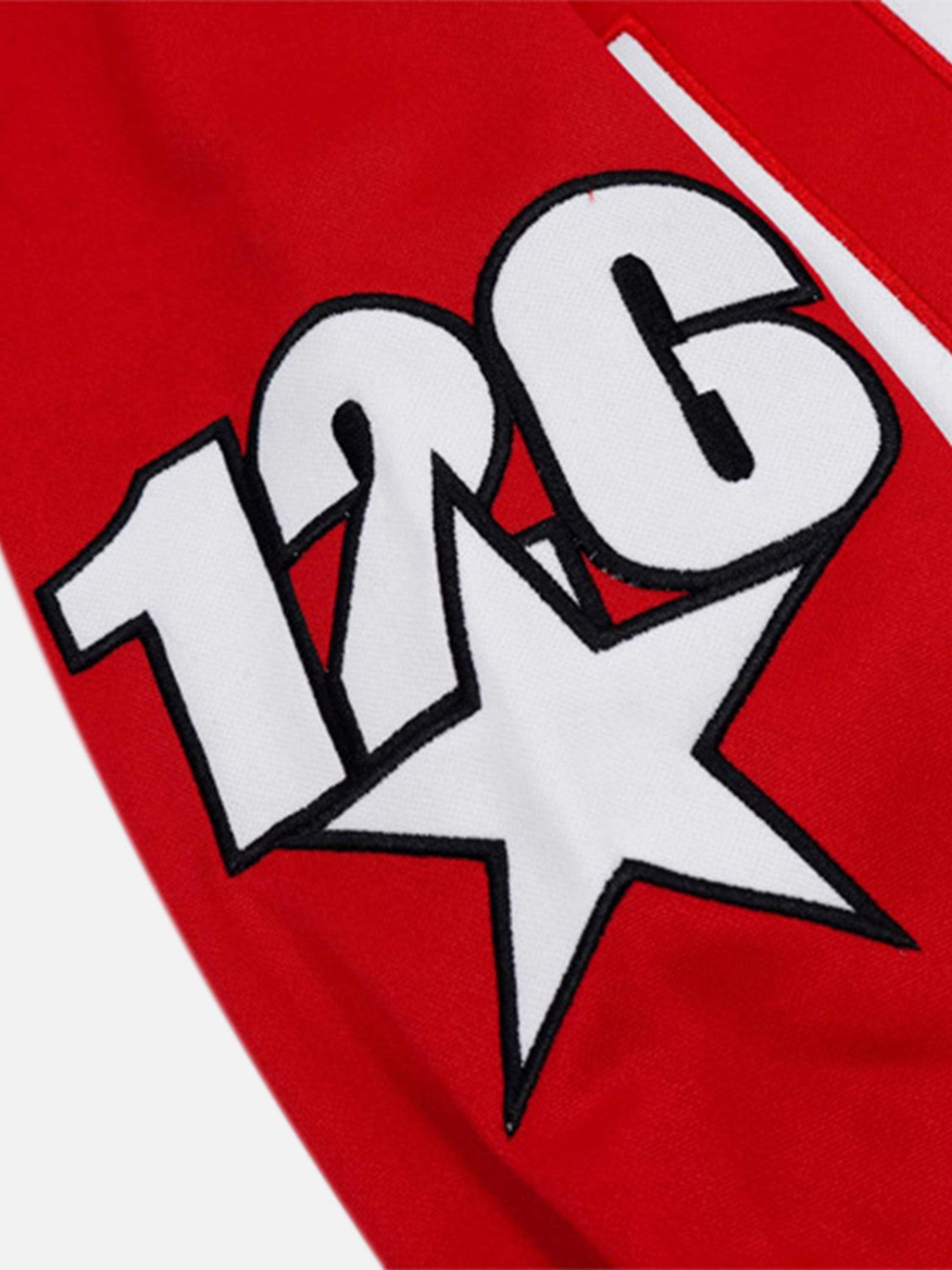 Disguisen V-neck Digital Fabric Embroidered Long Sleeve Sweatshirt