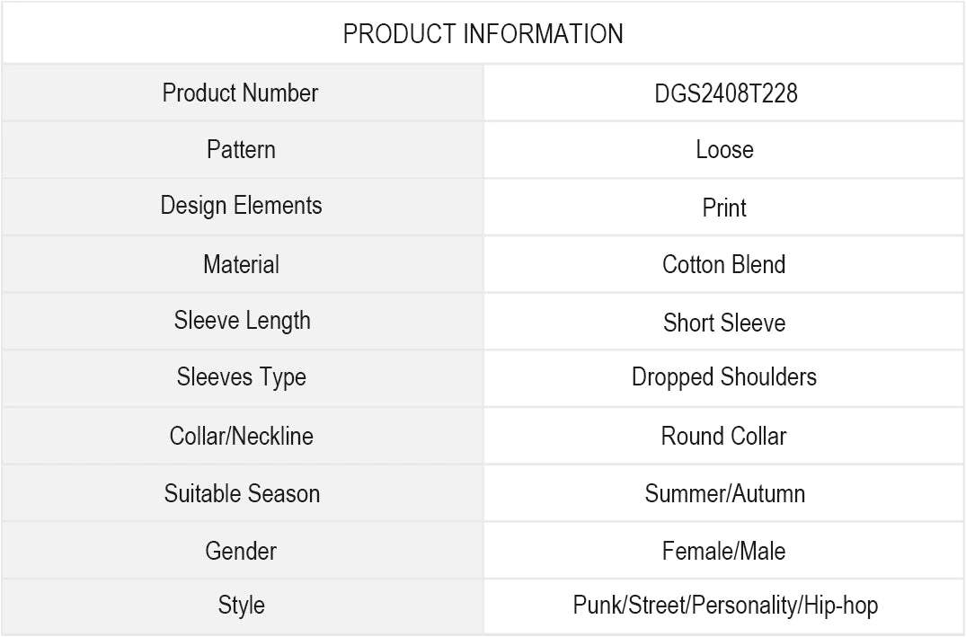 Disguisen American Retro Creative Skull Flower T-shirt