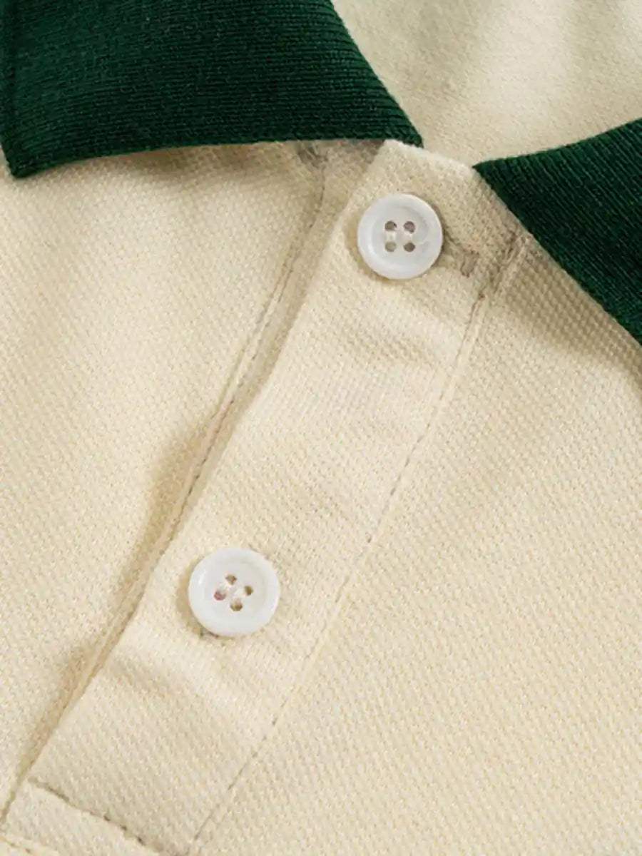 Disguisen Letter Embroidered Polo Shirt