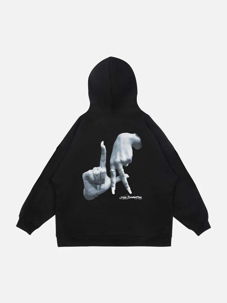 Disguisen Gesture Print Hoodie-1019