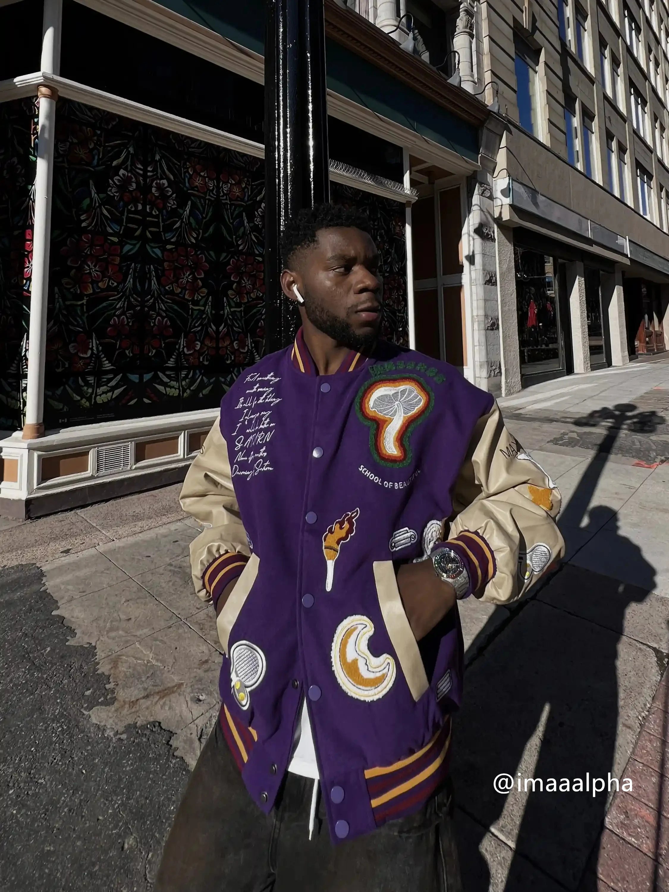 Disguisen American Street Retro Embroidered Baseball Jacket
