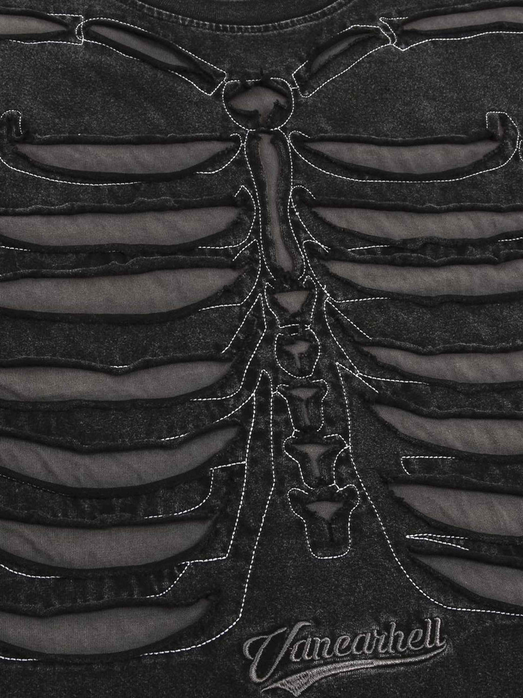 Disguisen American Street Dark Bones Washed Old Heavyweight Short-sleeved T-shirt