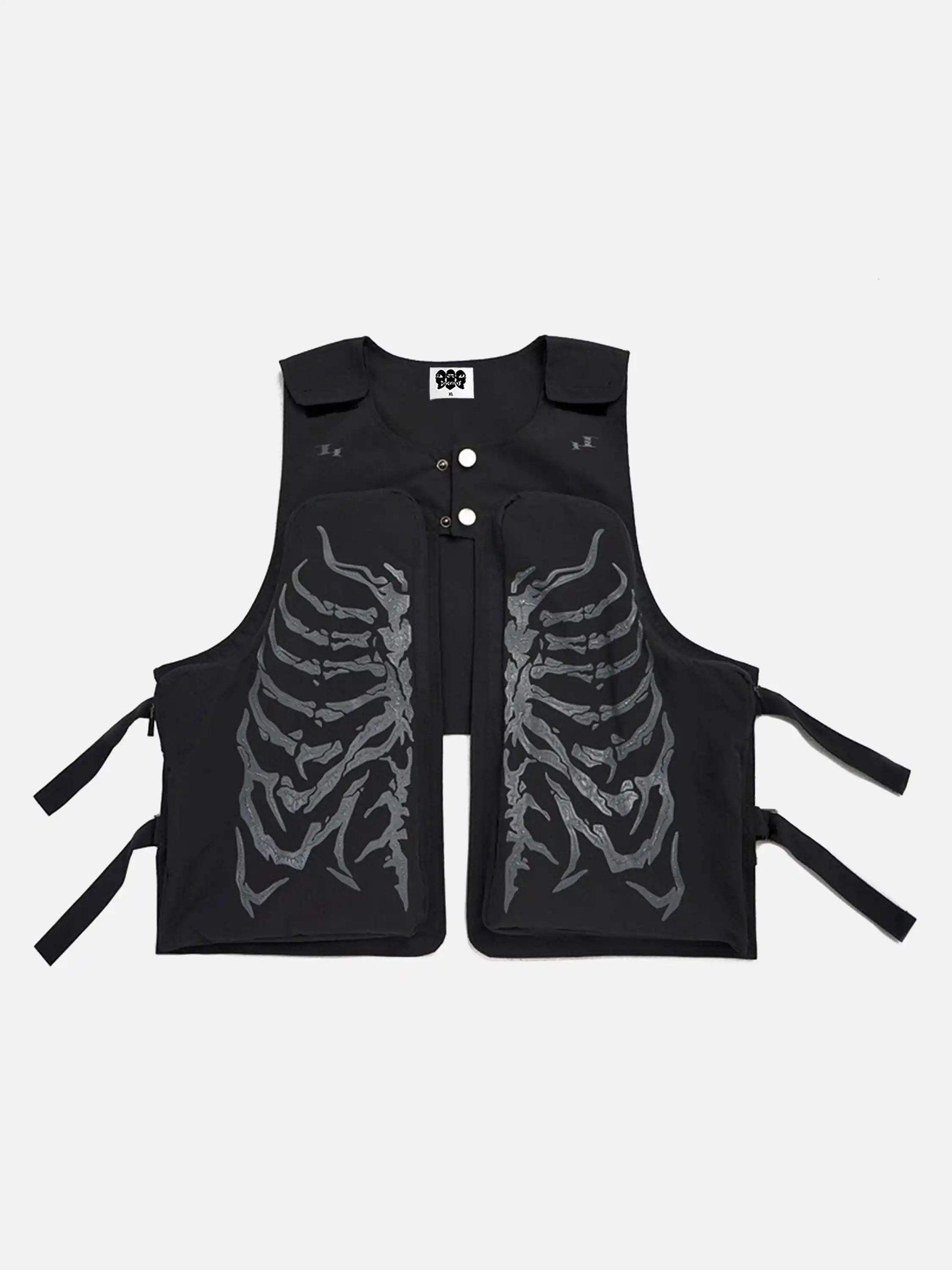 Disguisen American Street Brushed Pulp Printed Skull Vest-1255