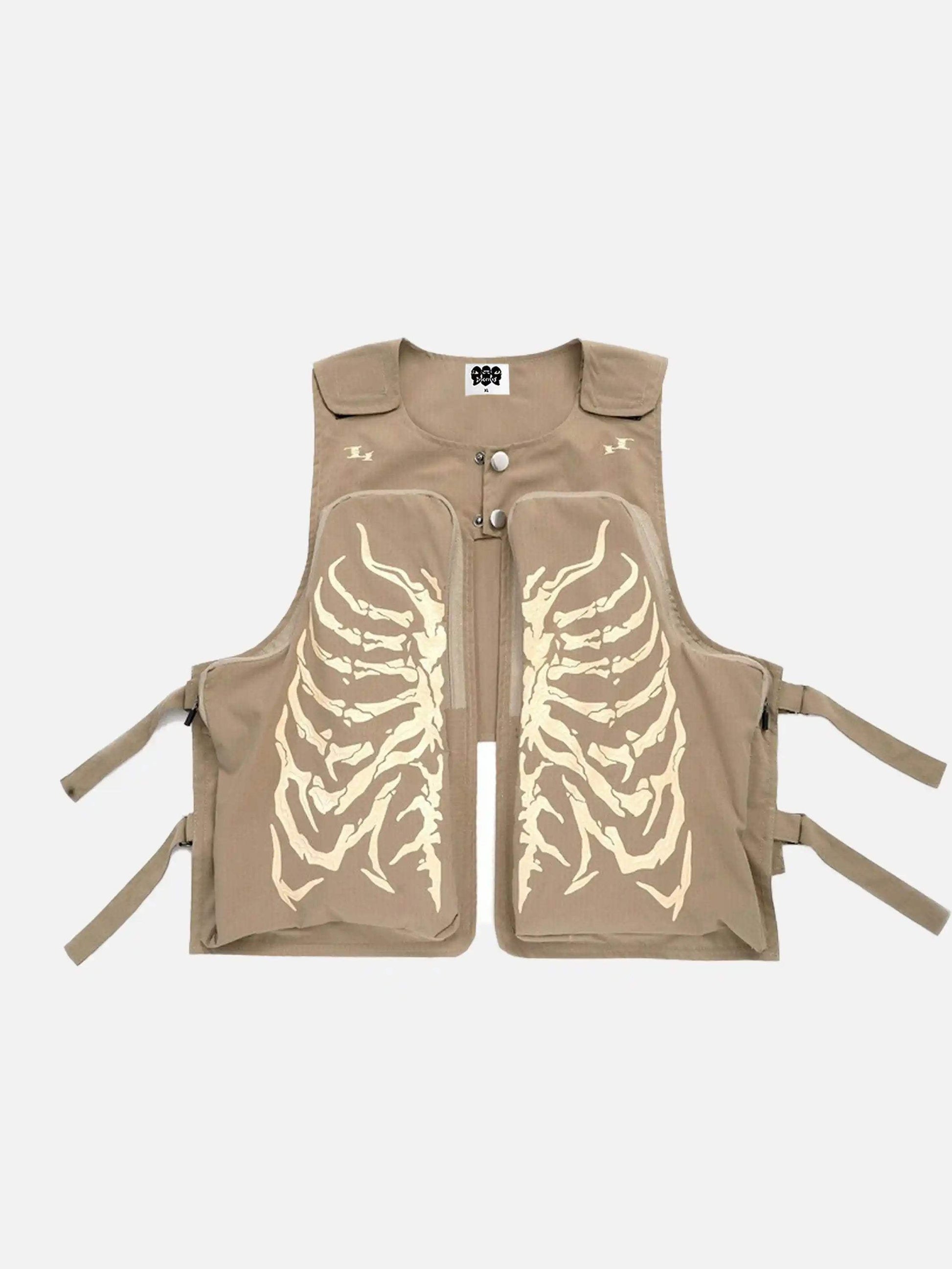 Disguisen American Street Brushed Pulp Printed Skull Vest-1255