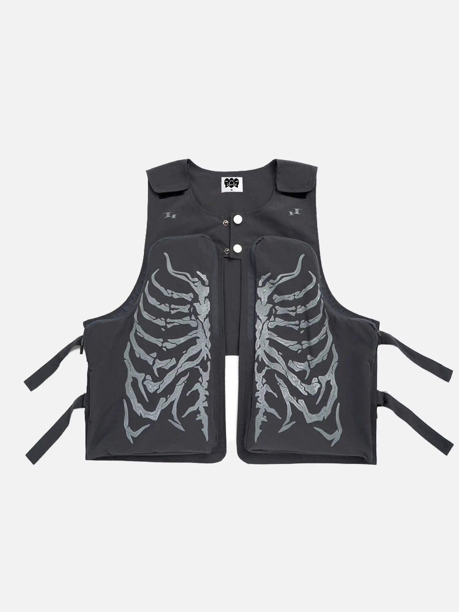 Disguisen American Street Brushed Pulp Printed Skull Vest-1255