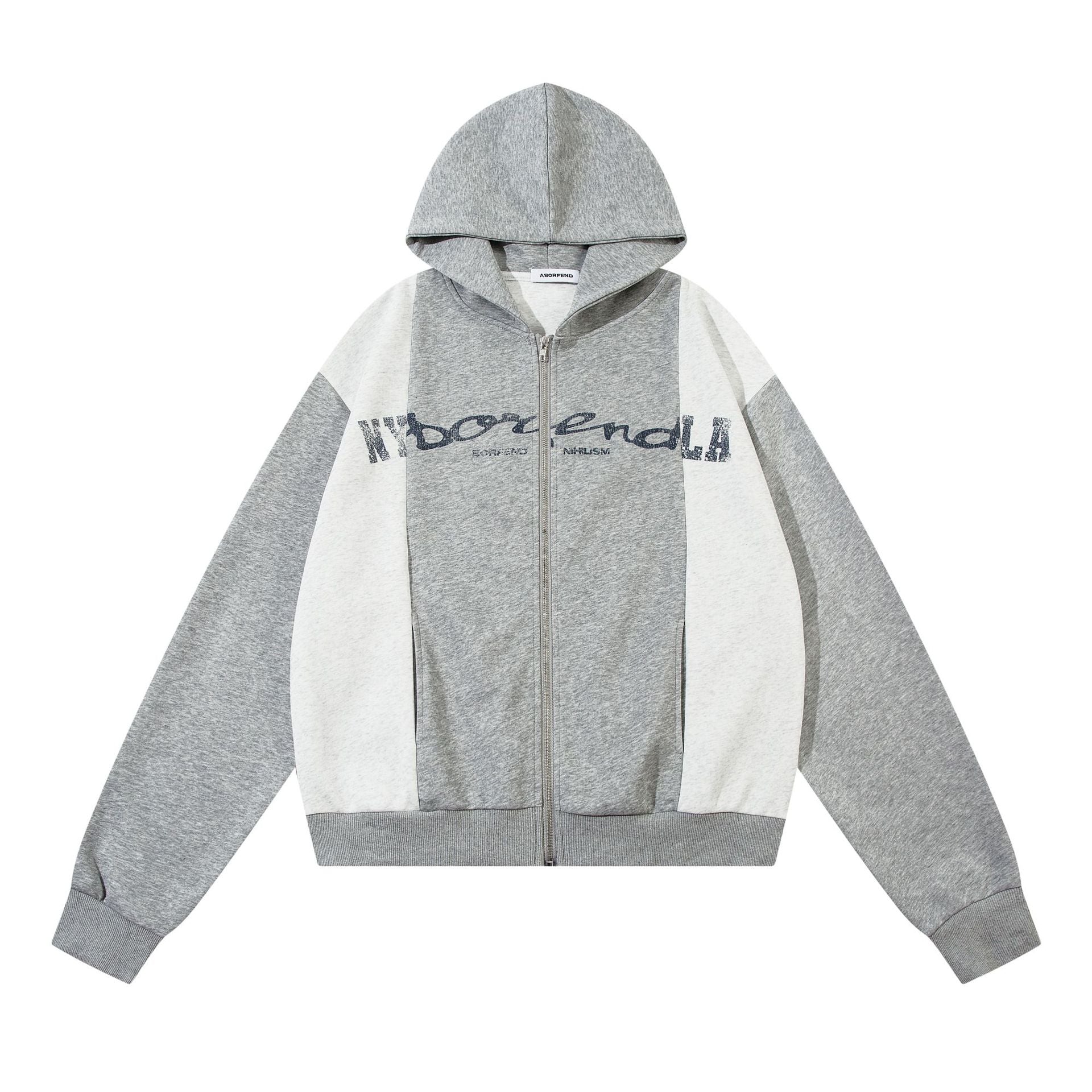 Academic Style Assembled Color Blocking Hoodie