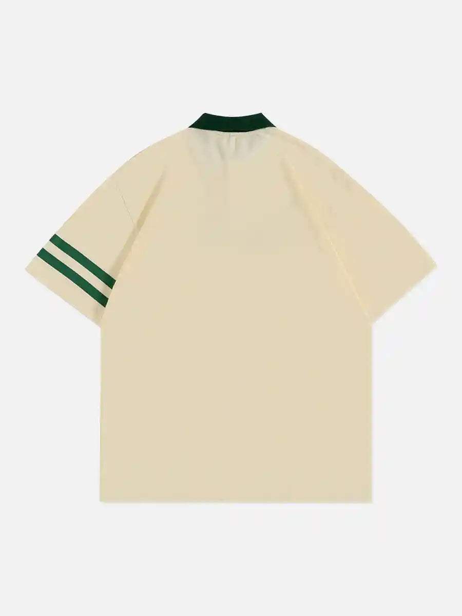 Disguisen Letter Embroidered Polo Shirt