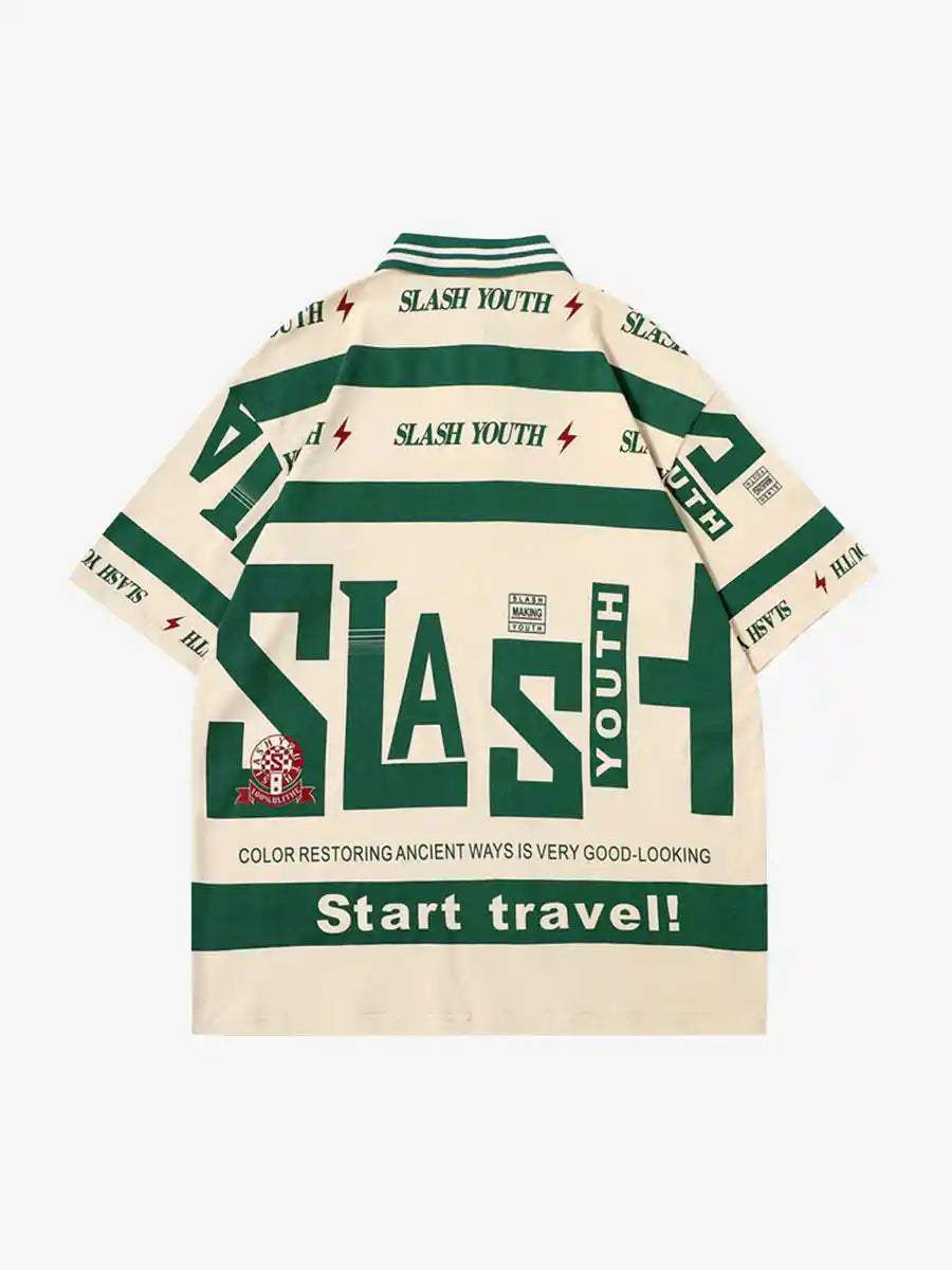 Disguisen Contrast Color Slash Polo Shirt
