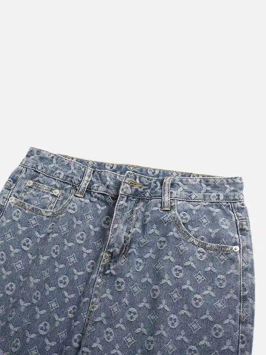 Disguisen Jacquard Baggy Denim Jeans-8866