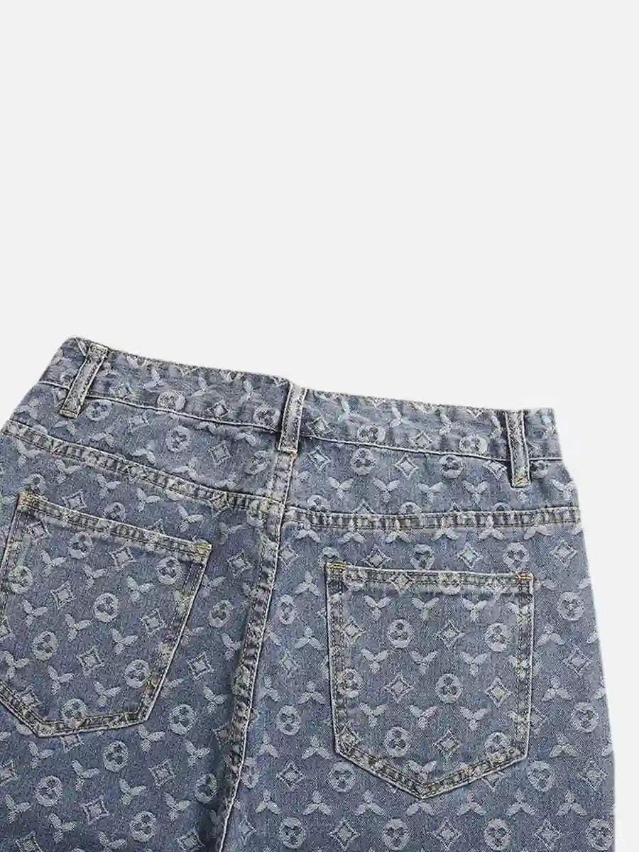 Disguisen Jacquard Baggy Denim Jeans-8866