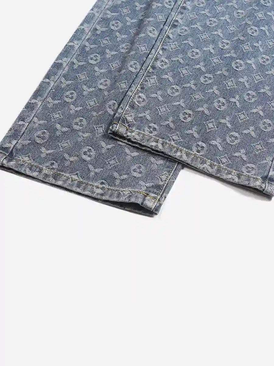 Disguisen Jacquard Baggy Denim Jeans-8866