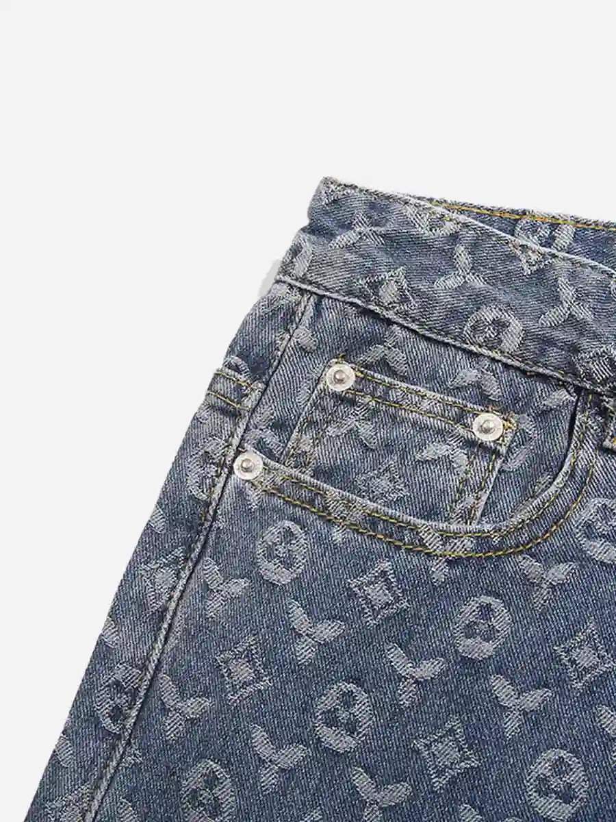 Disguisen Jacquard Baggy Denim Jeans-8866