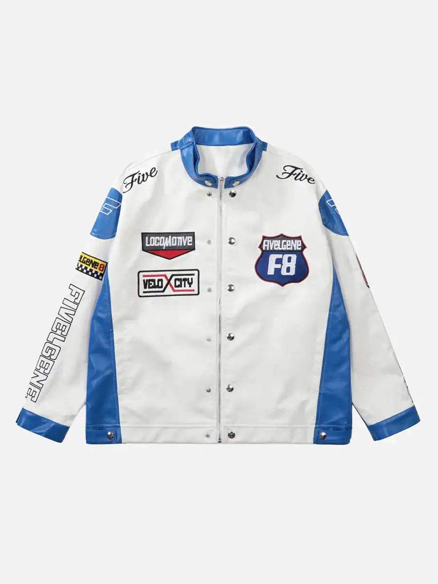 Disguisen Motorcycle PU Leather Stitching Racing Jacket-1086