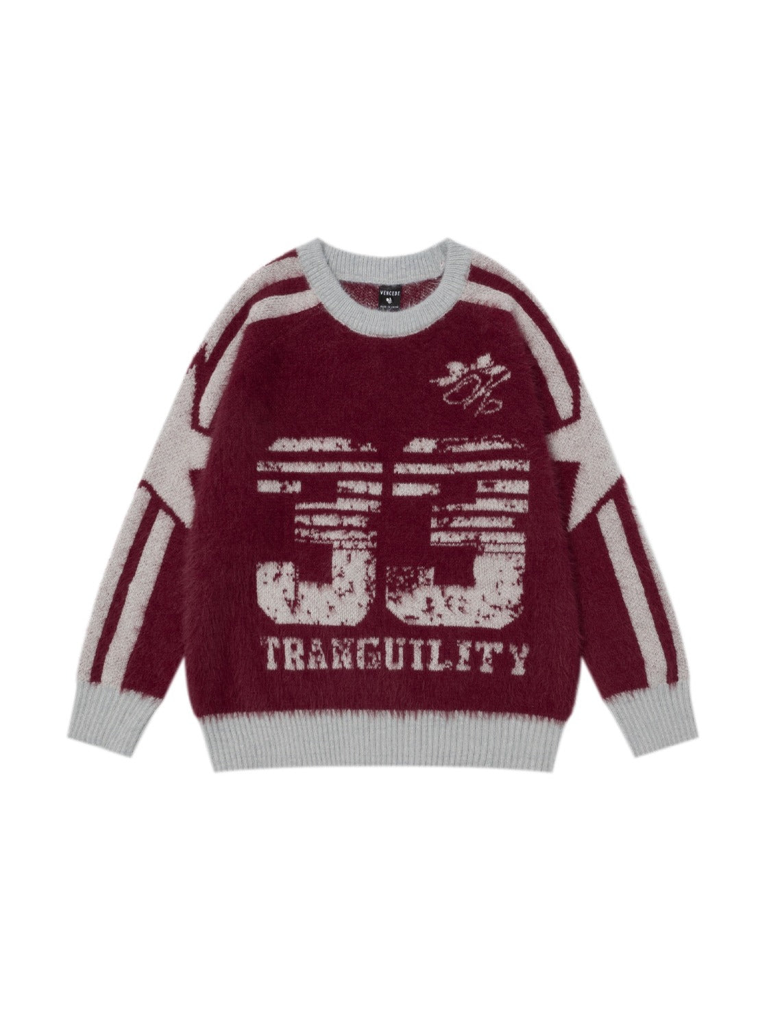 Vintage Letter Collision Color Sweater