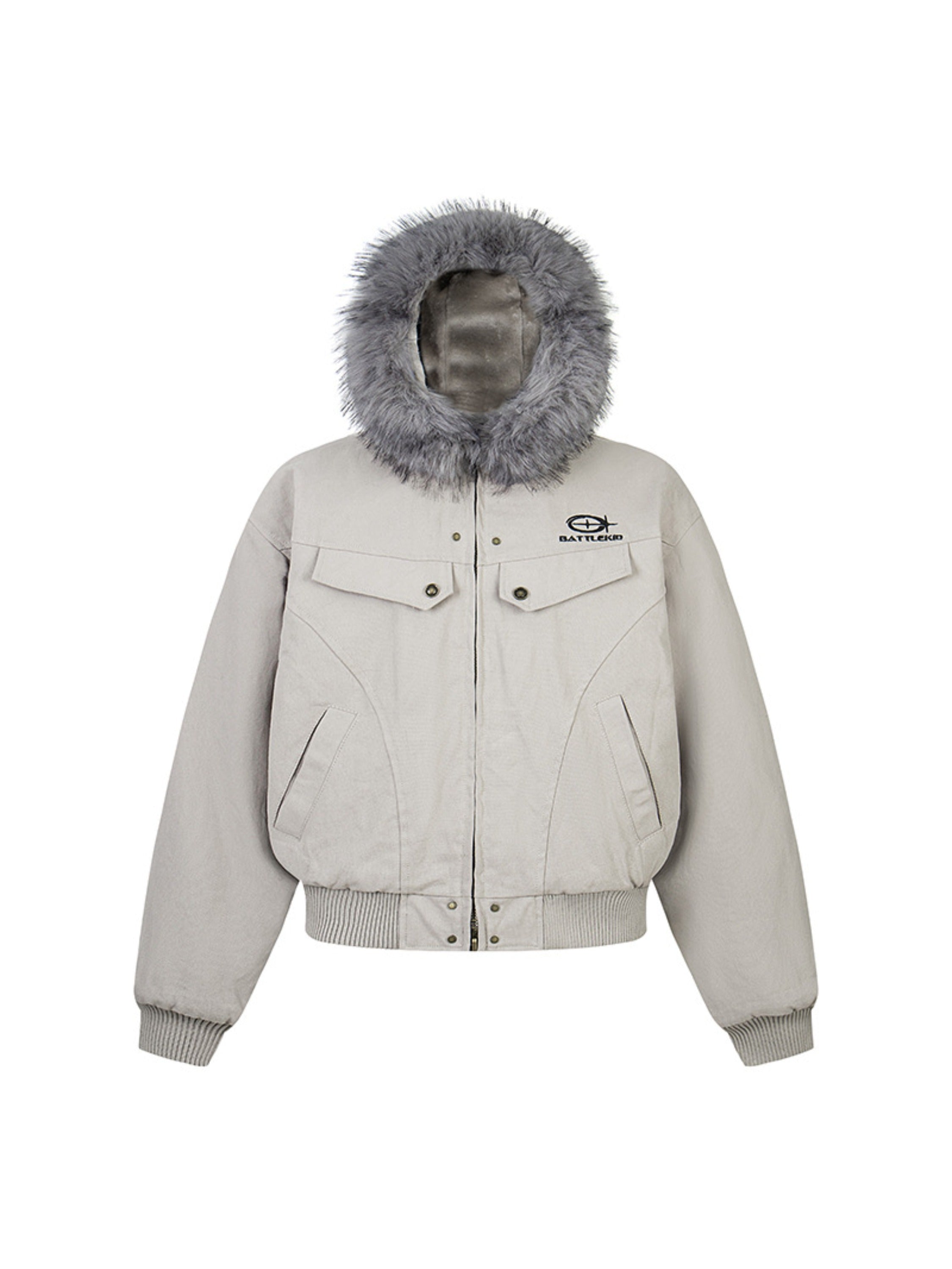 Vintage Work Cargo Collision Color Embroidery Coat