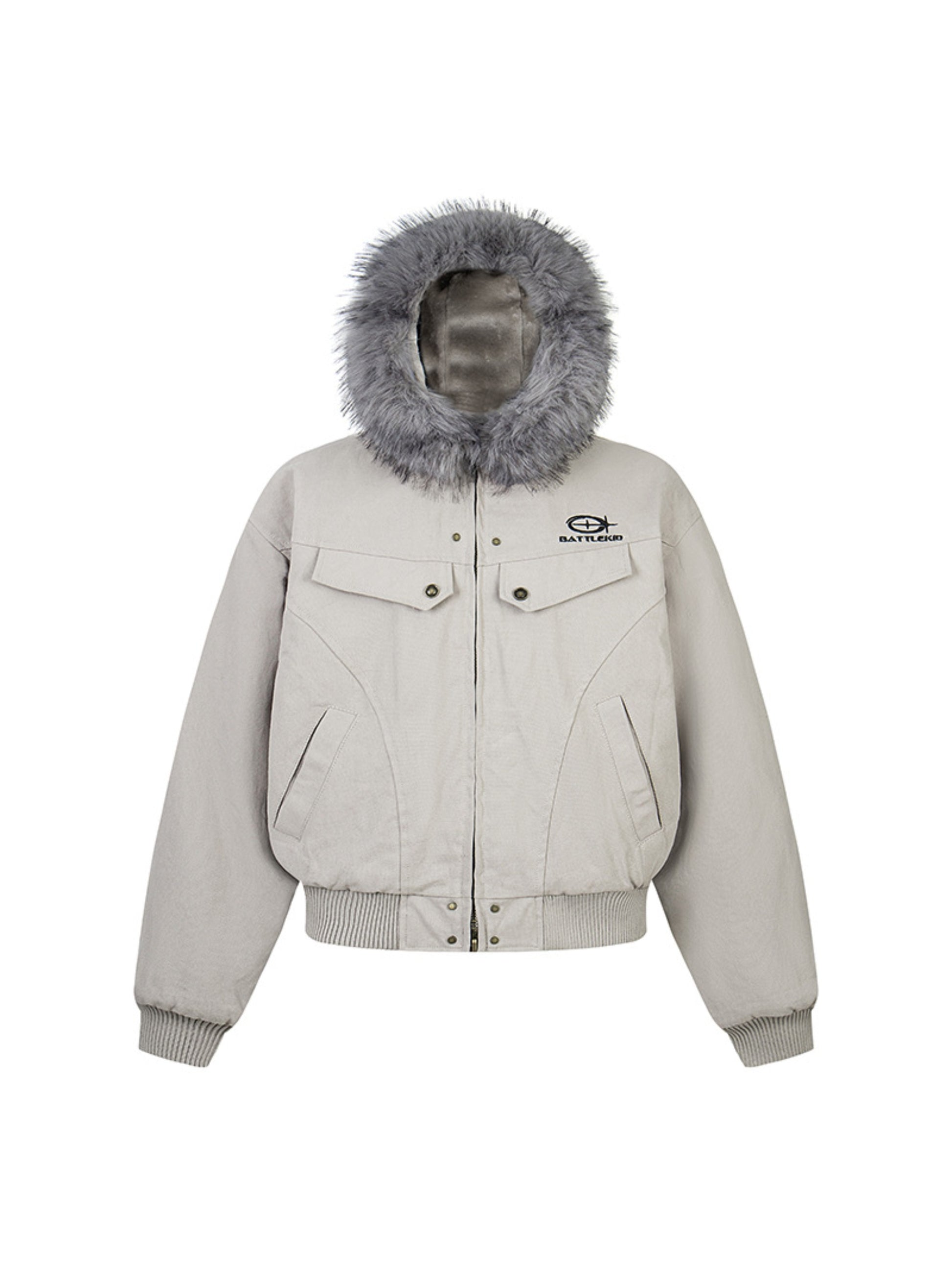 Vintage Work Cargo Collision Color Embroidery Coat