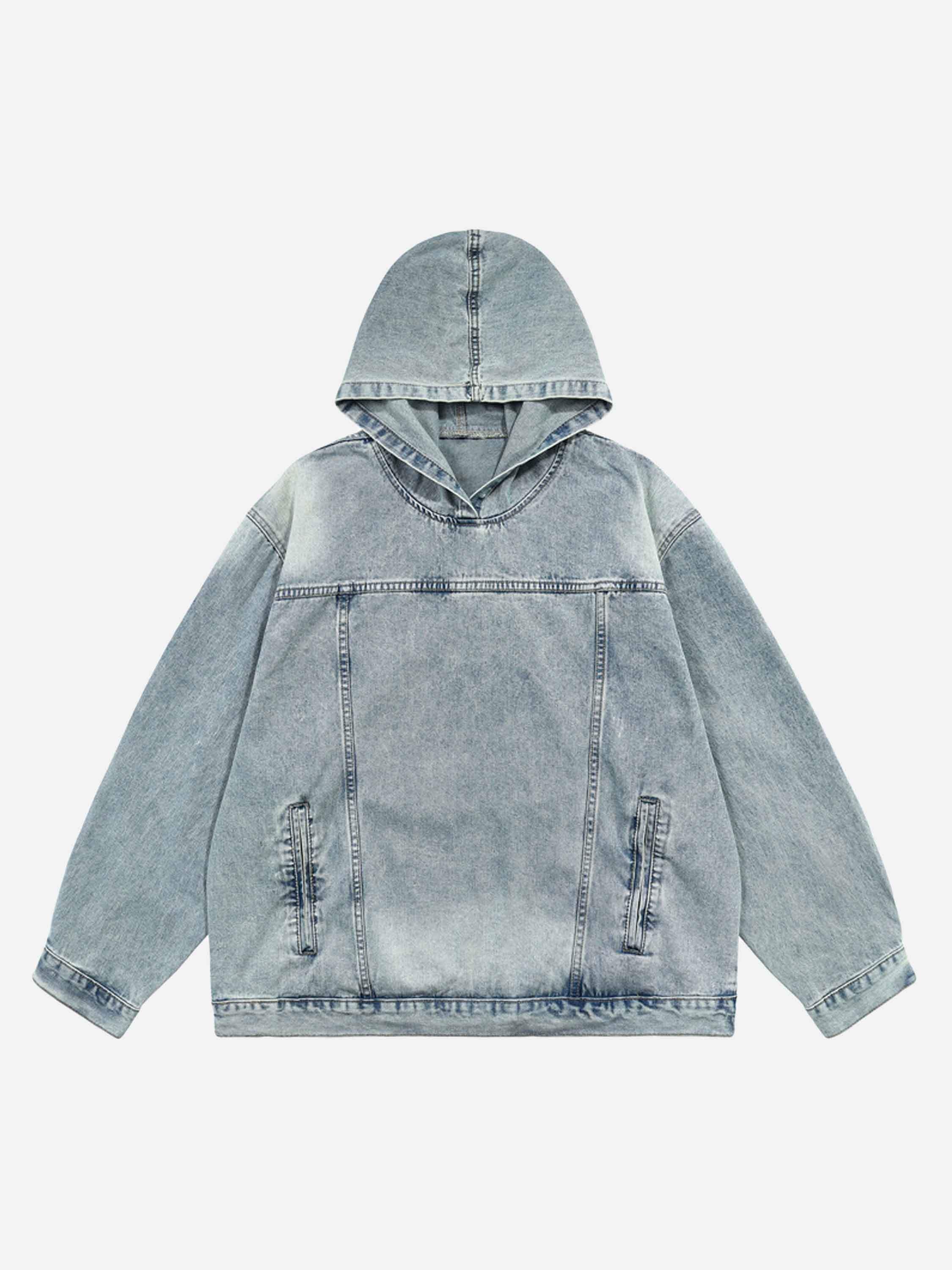 Disguisen High Street Washed And Worn Denim Hoodie
