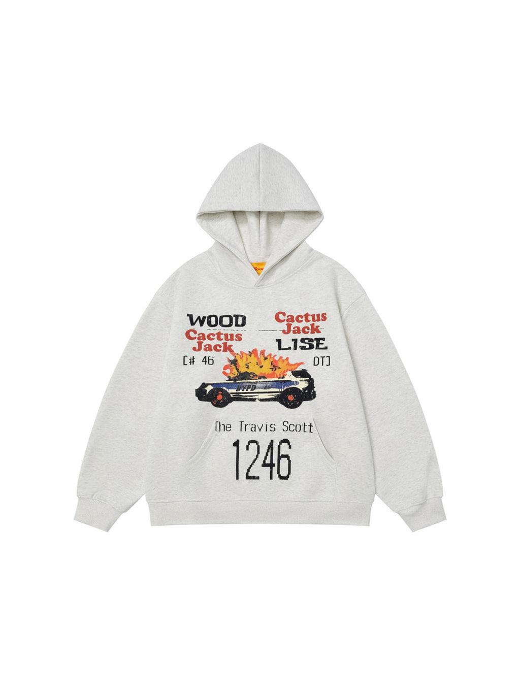 Car Explosion Letters Print Hoodie