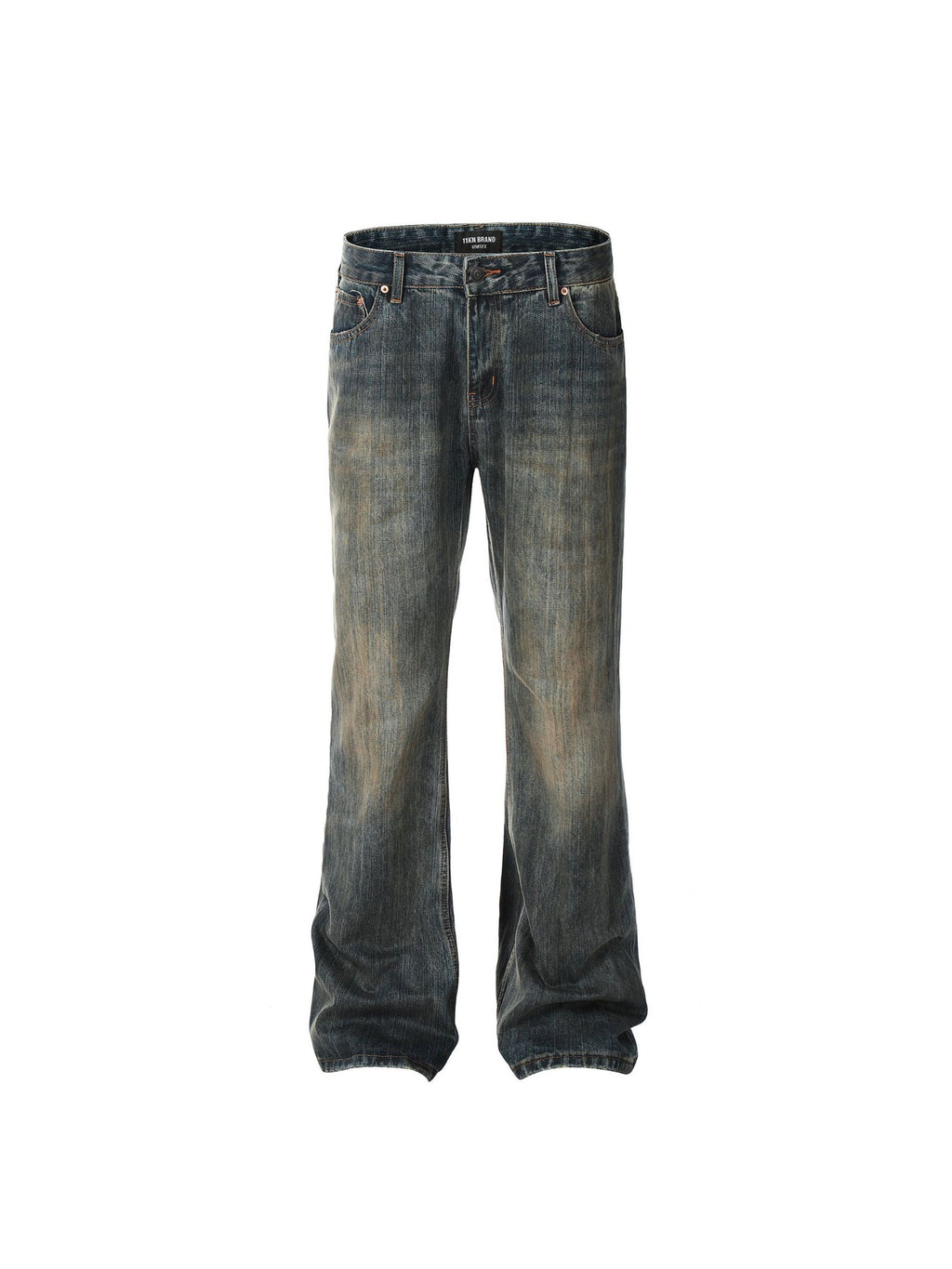 Bamboo Texture Flared Jeans