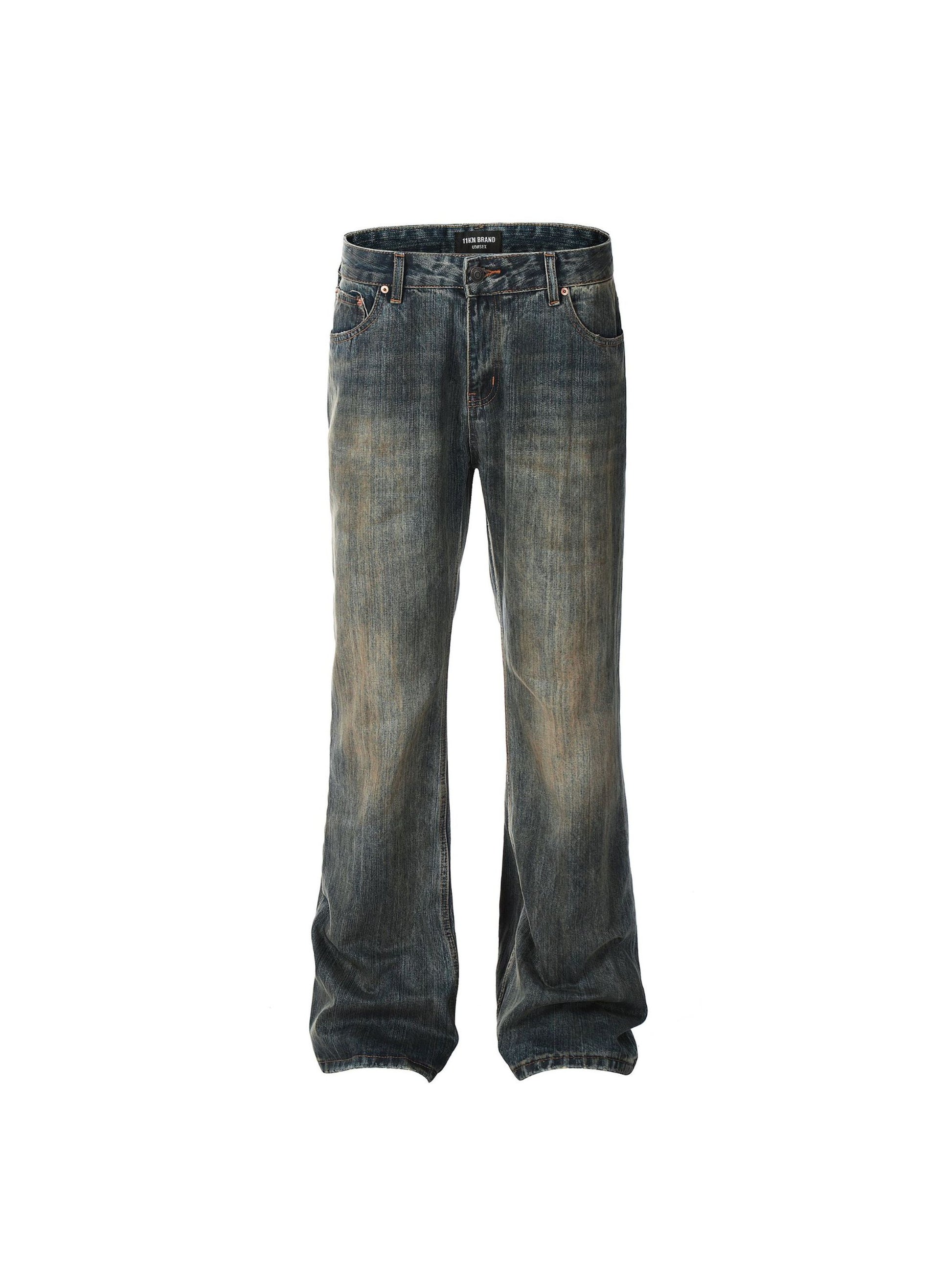 Bamboo Texture Flared Jeans