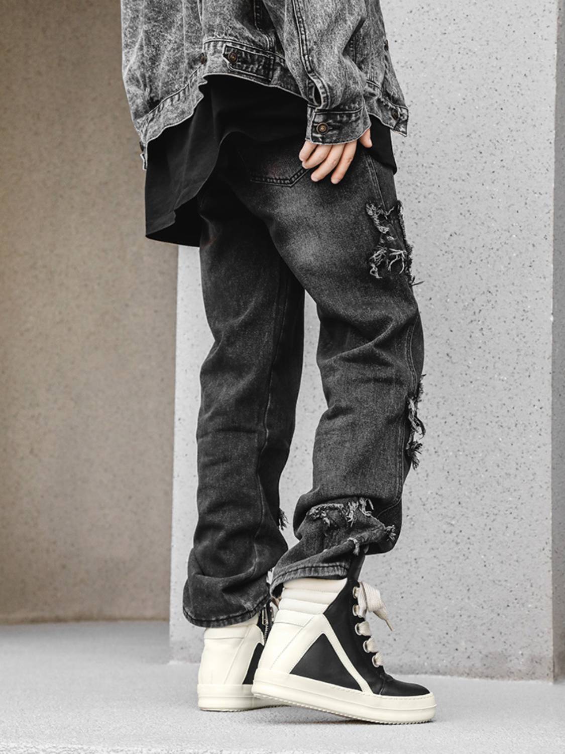 Contrast Color High Tongue Shoes