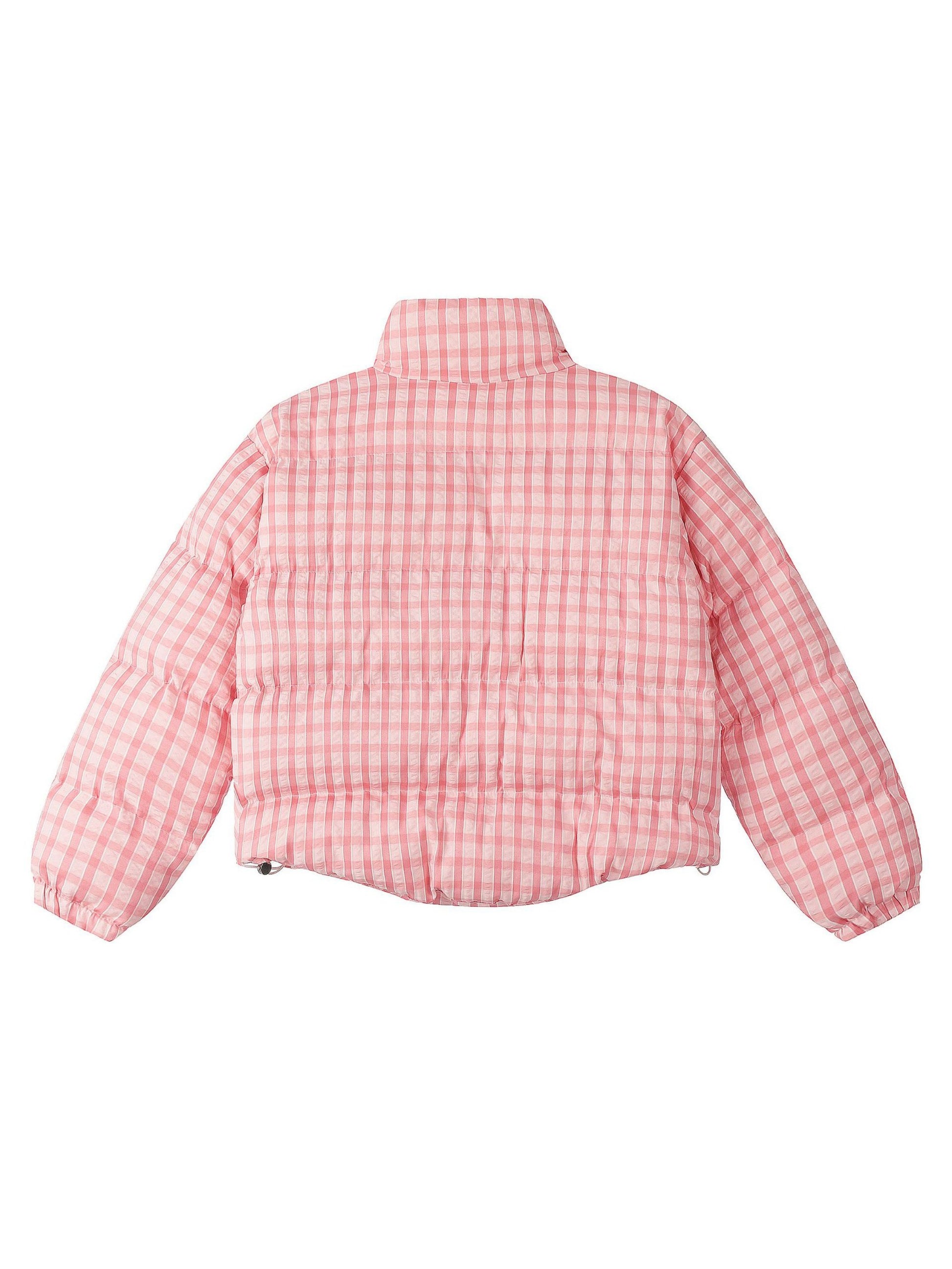 Vinatge Stand-up Collar Plaid Coats