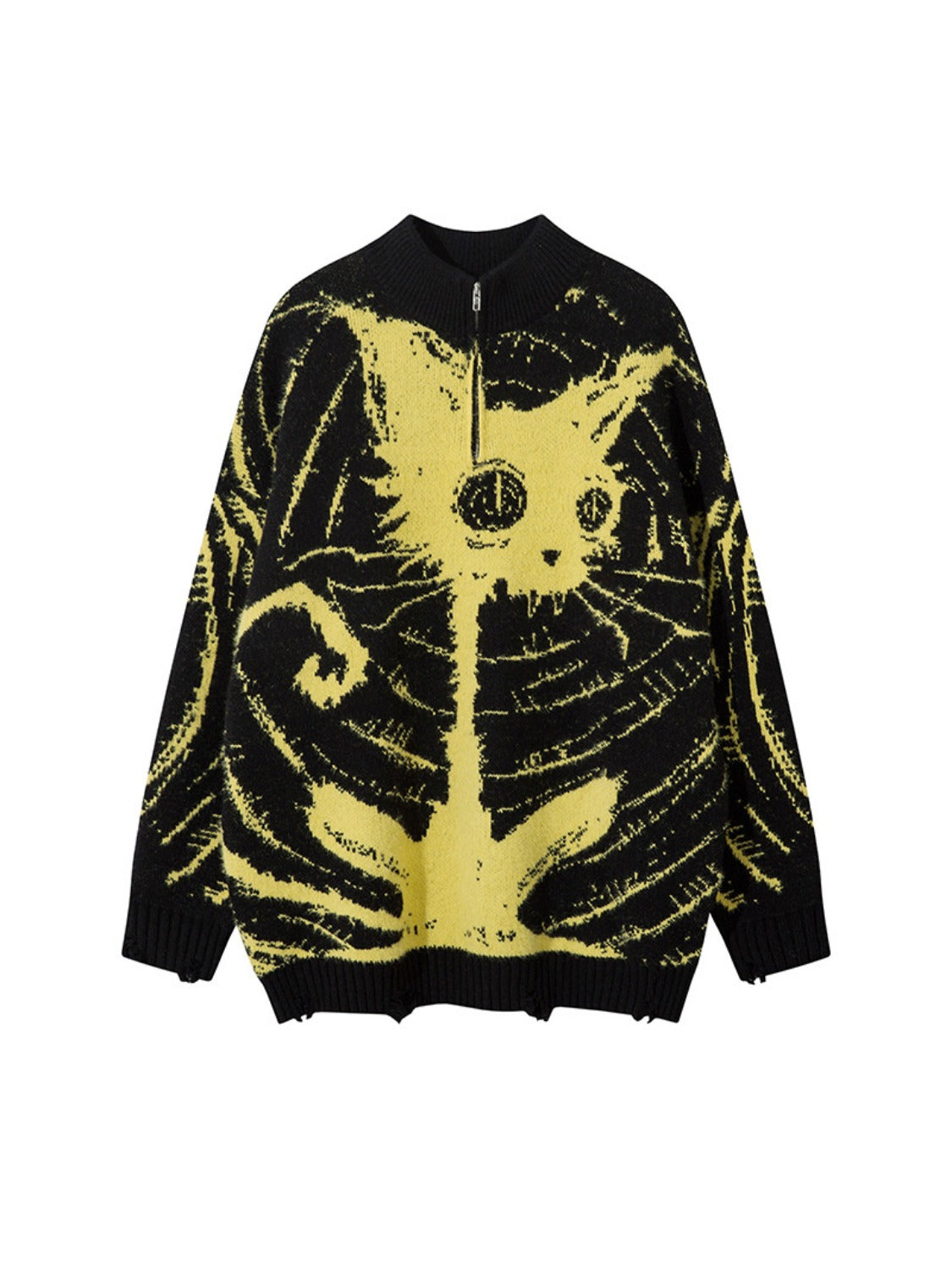 High Street Lazy Style Cat Jacquard Sweater