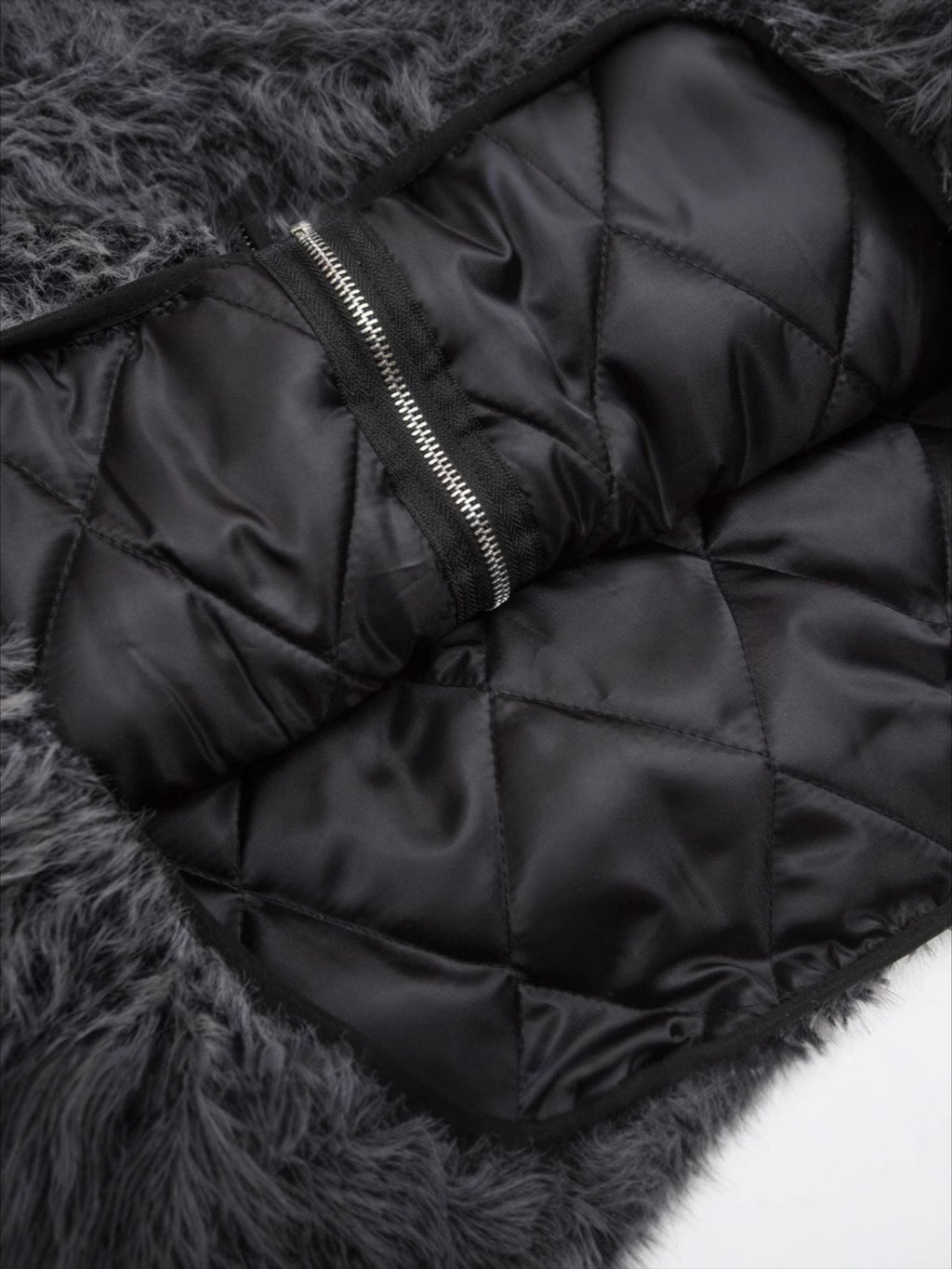 Fur Collar Plush Quilted Hooded Jacket