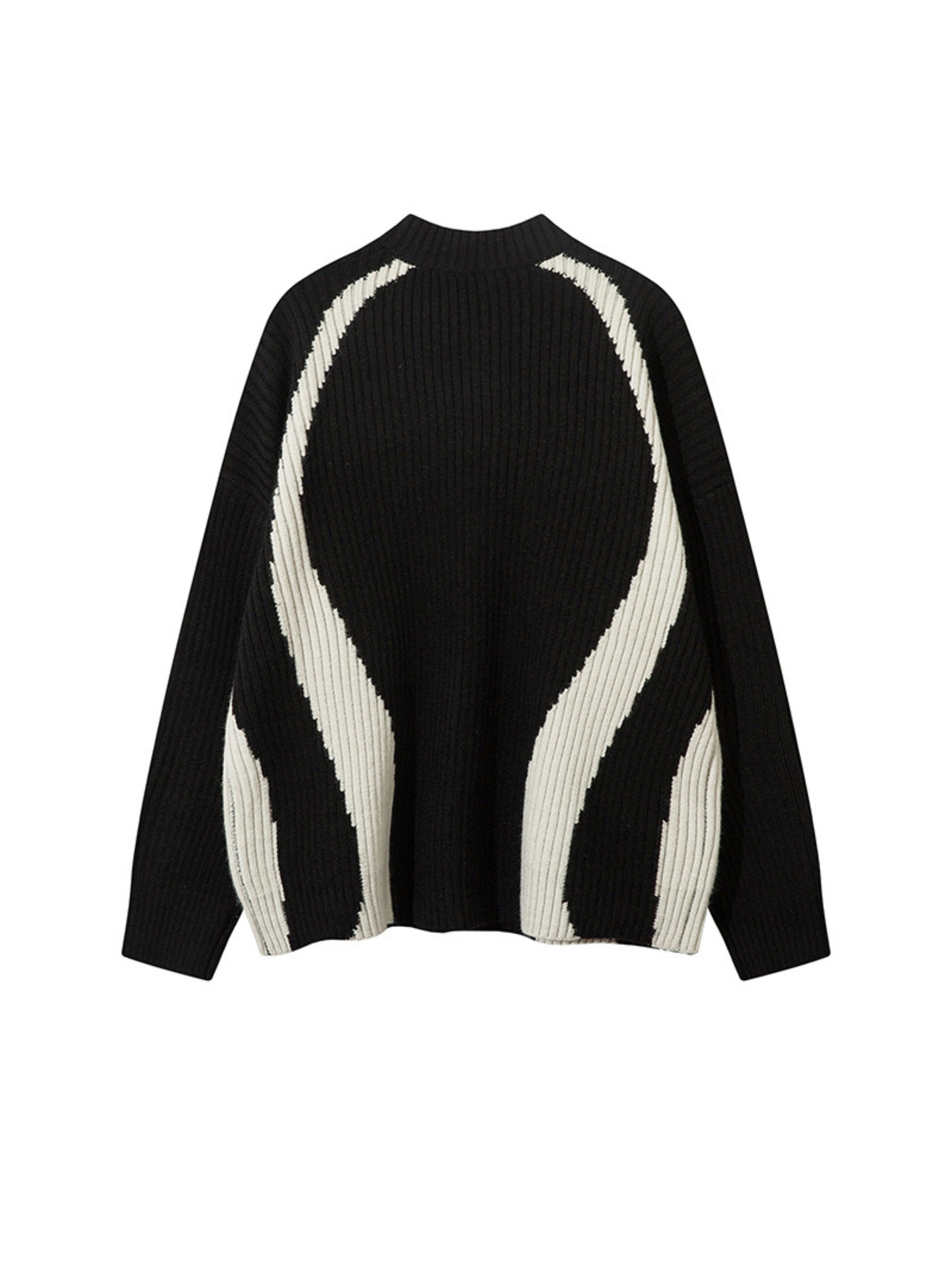 Vintage Contrasting Colors Sweater