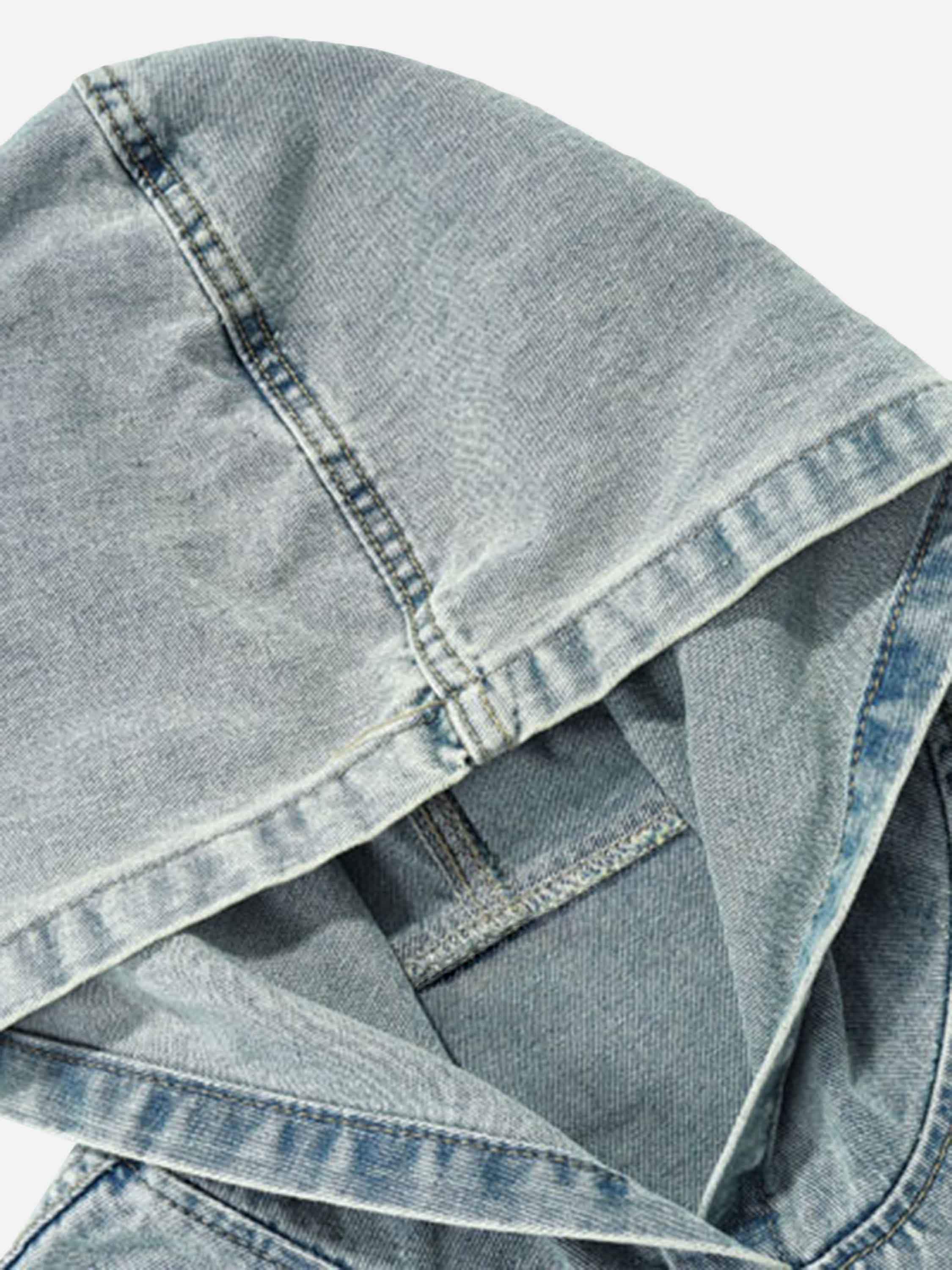 Disguisen High Street Washed And Worn Denim Hoodie