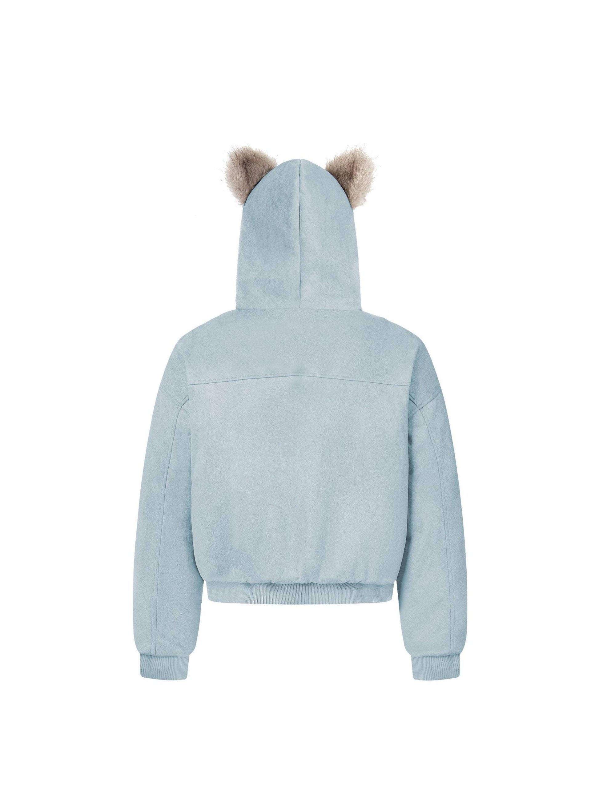 Fur Collar Suede Padded Hooded Jacket