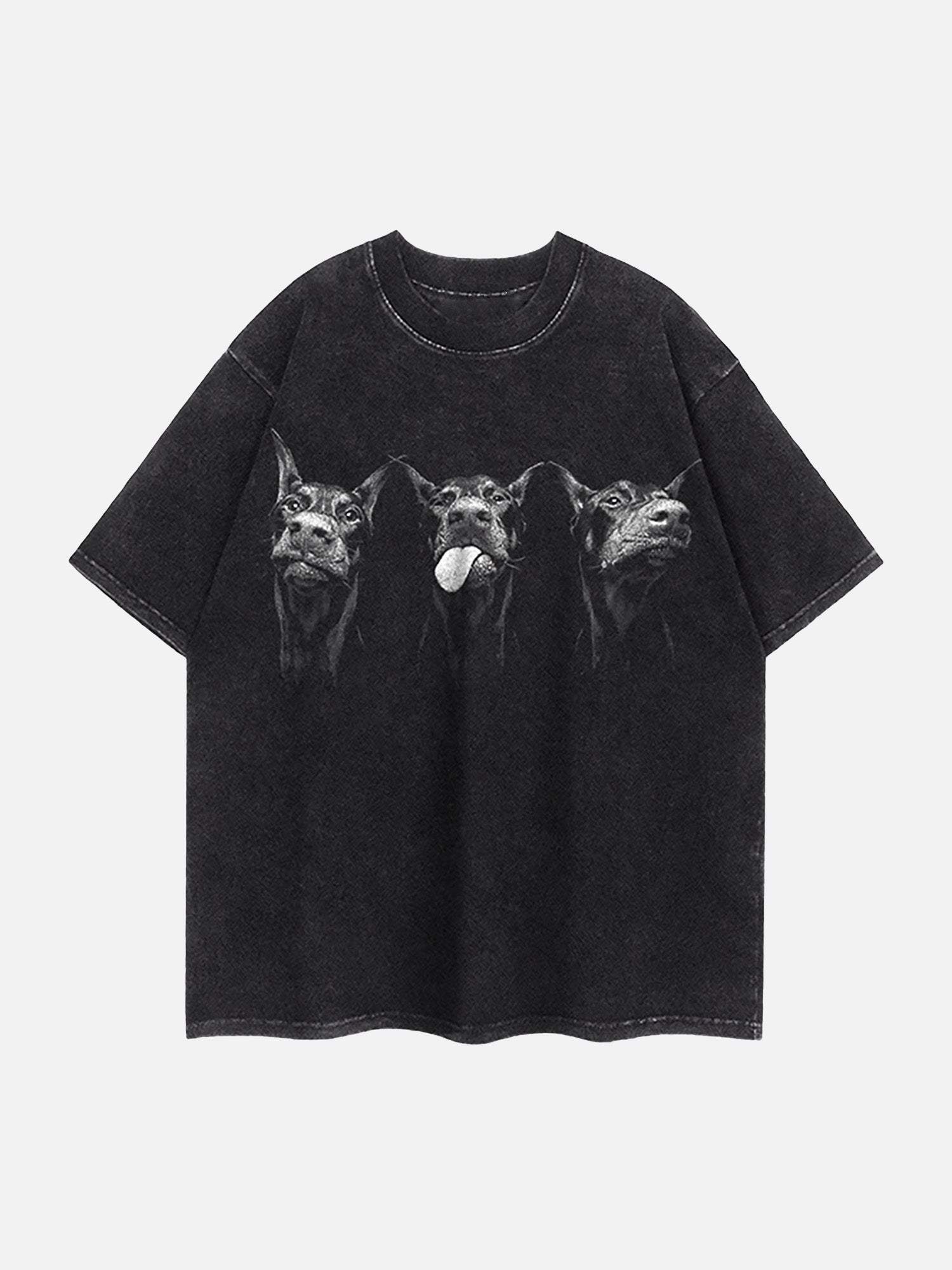 Disguisen Doberman Print Washed Vintage T-shirt